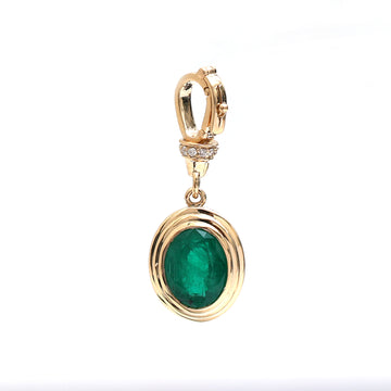 JPPD-705/8987 Emerald Diamond Pendant | 18K