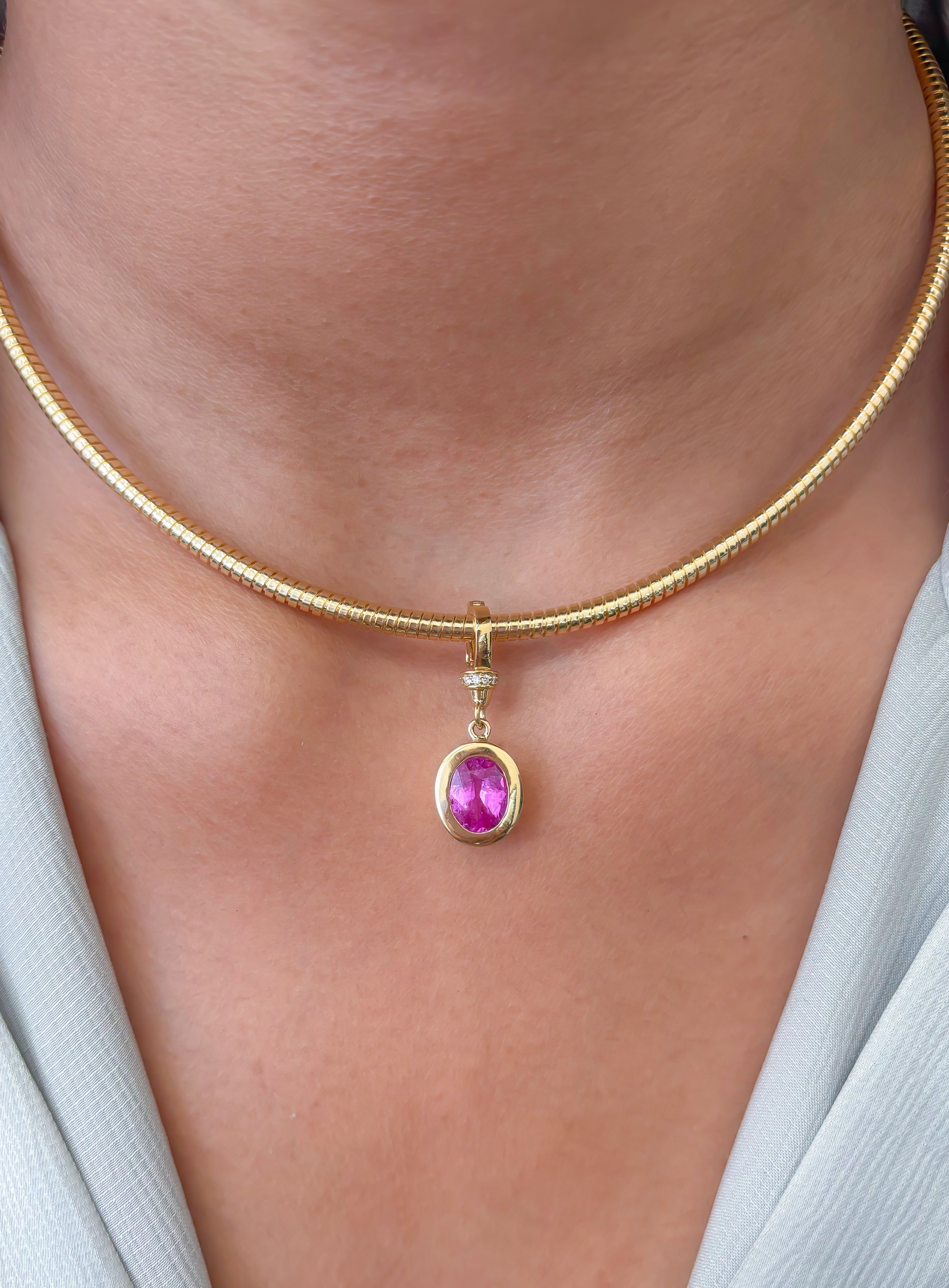 JPPD-706/8988 Diamond Pink Sapphire Pendant | 18K