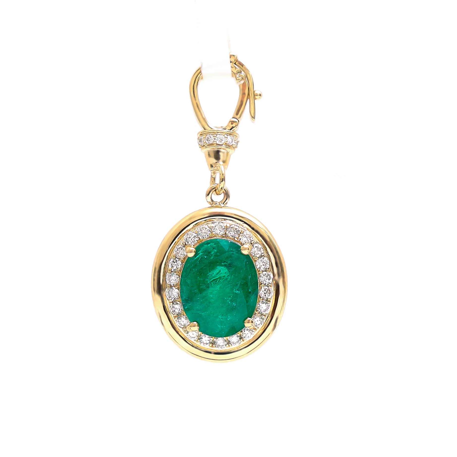 JPPD-709/9004 Emerald Diamond Pendant | 18K