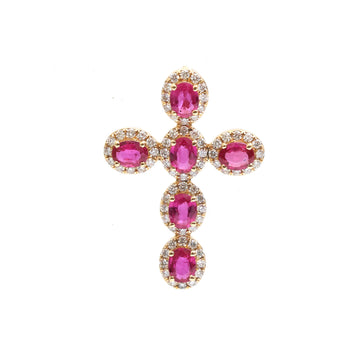 JPPD-710/9040 Ruby Diamond Pendant | 14K