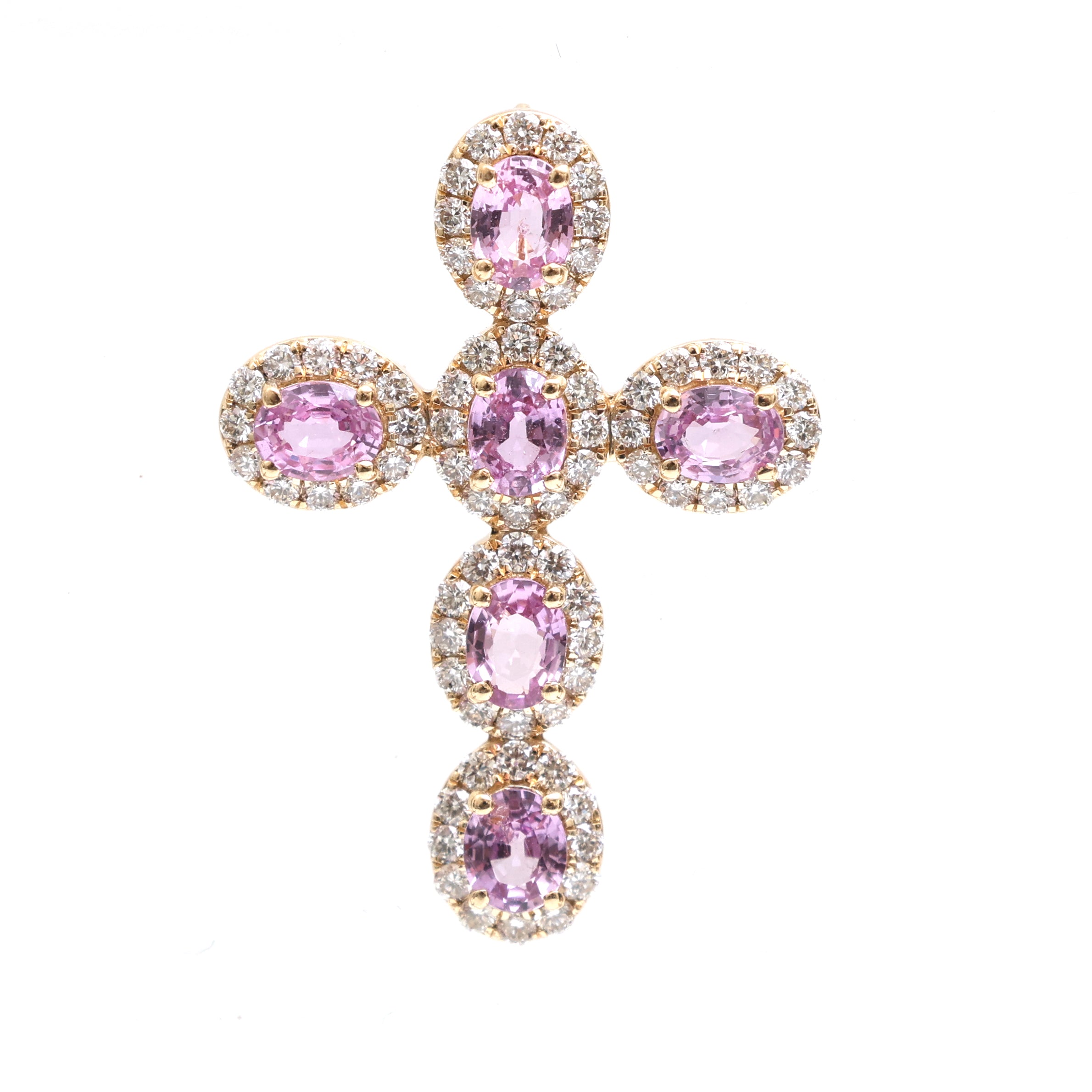 JPPD-714/9044 Pink Sapphire Diamond Pendant | 14K