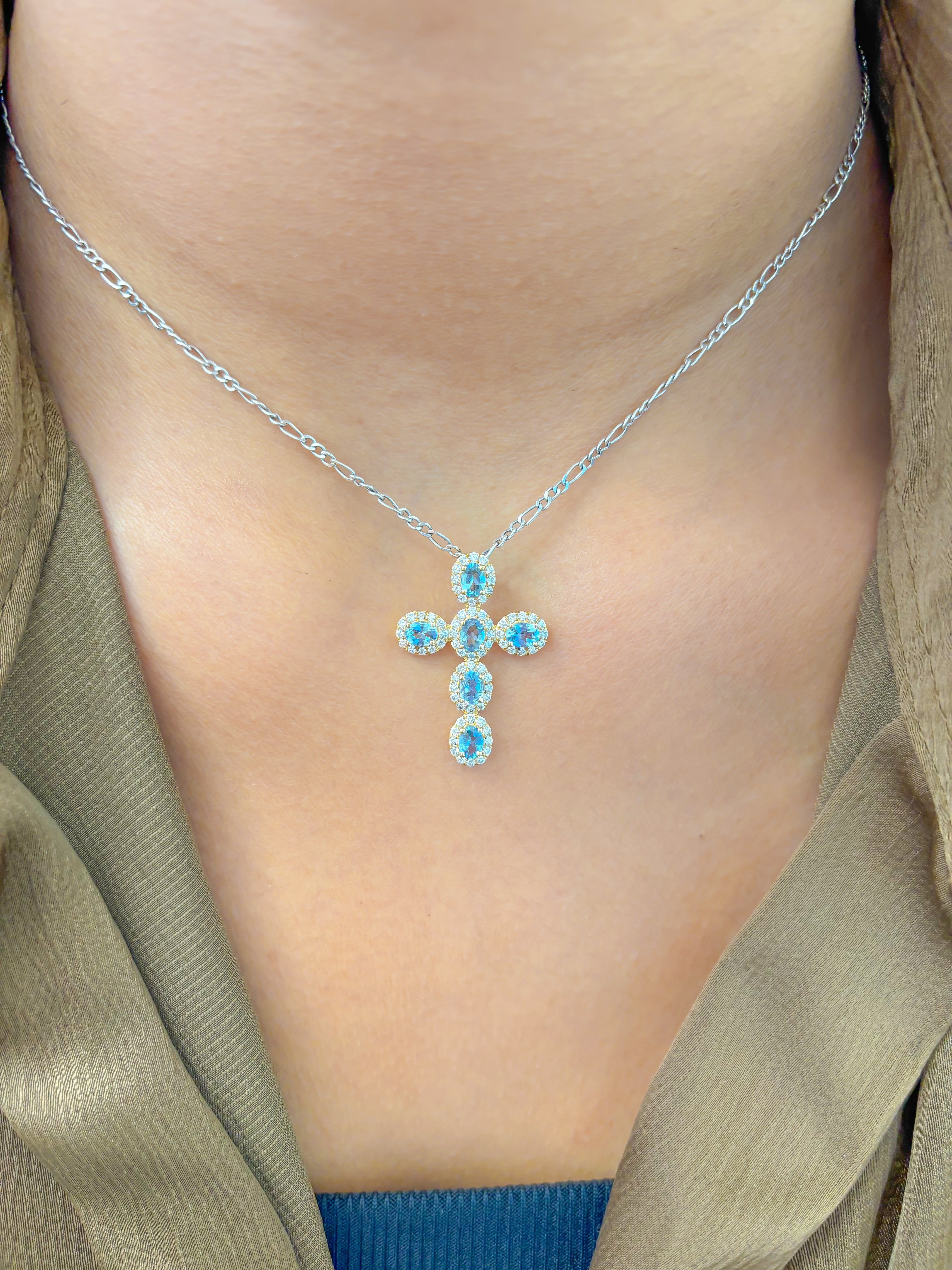 JPPD-715/9045 Aquamarine Diamond Pendant | 18K