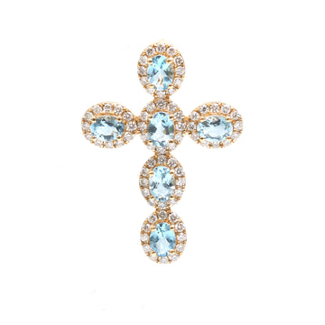JPPD-715/9045 Aquamarine Diamond Pendant | 18K