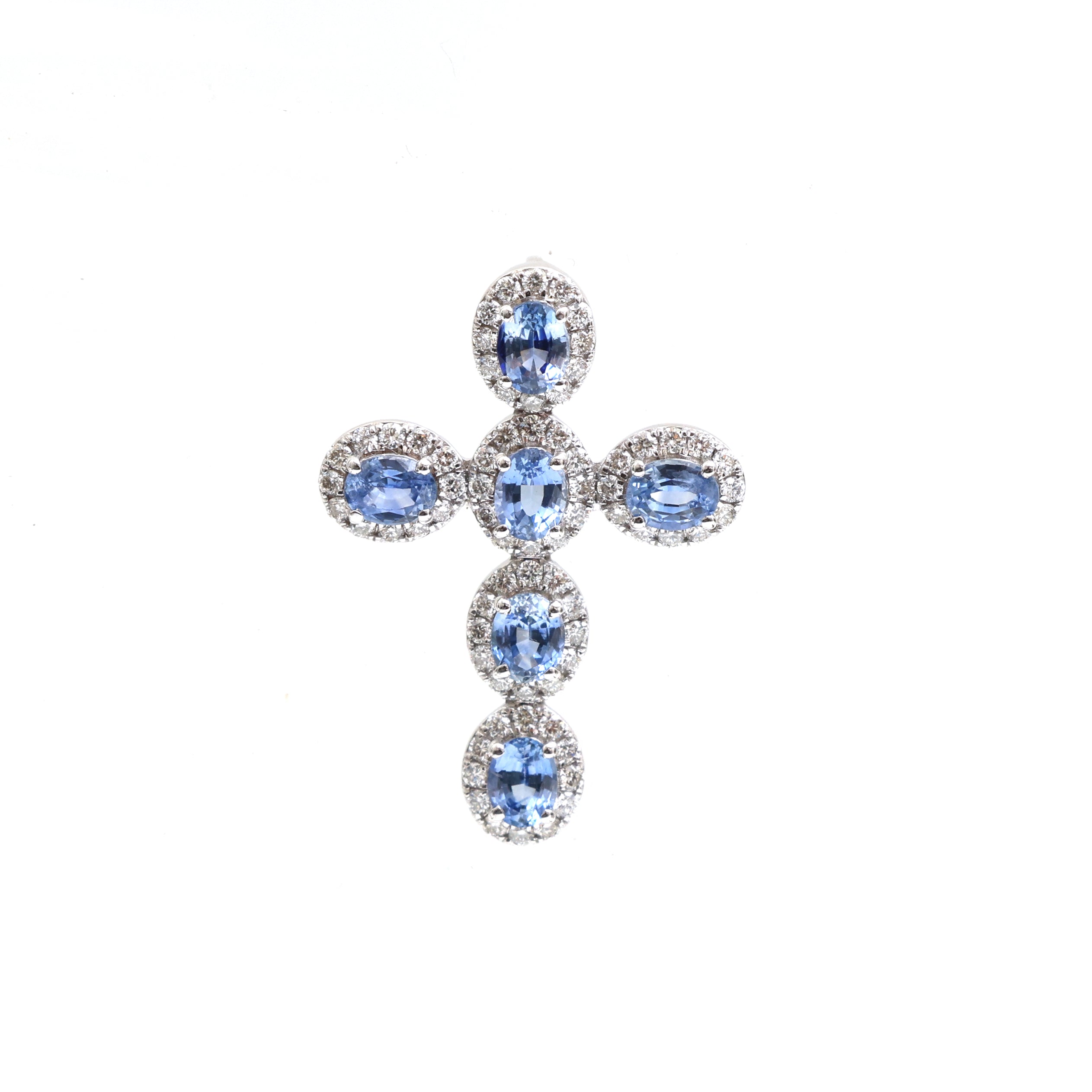 JPPD-718/9048 Blue Sapphire Diamond Pendant | 18K