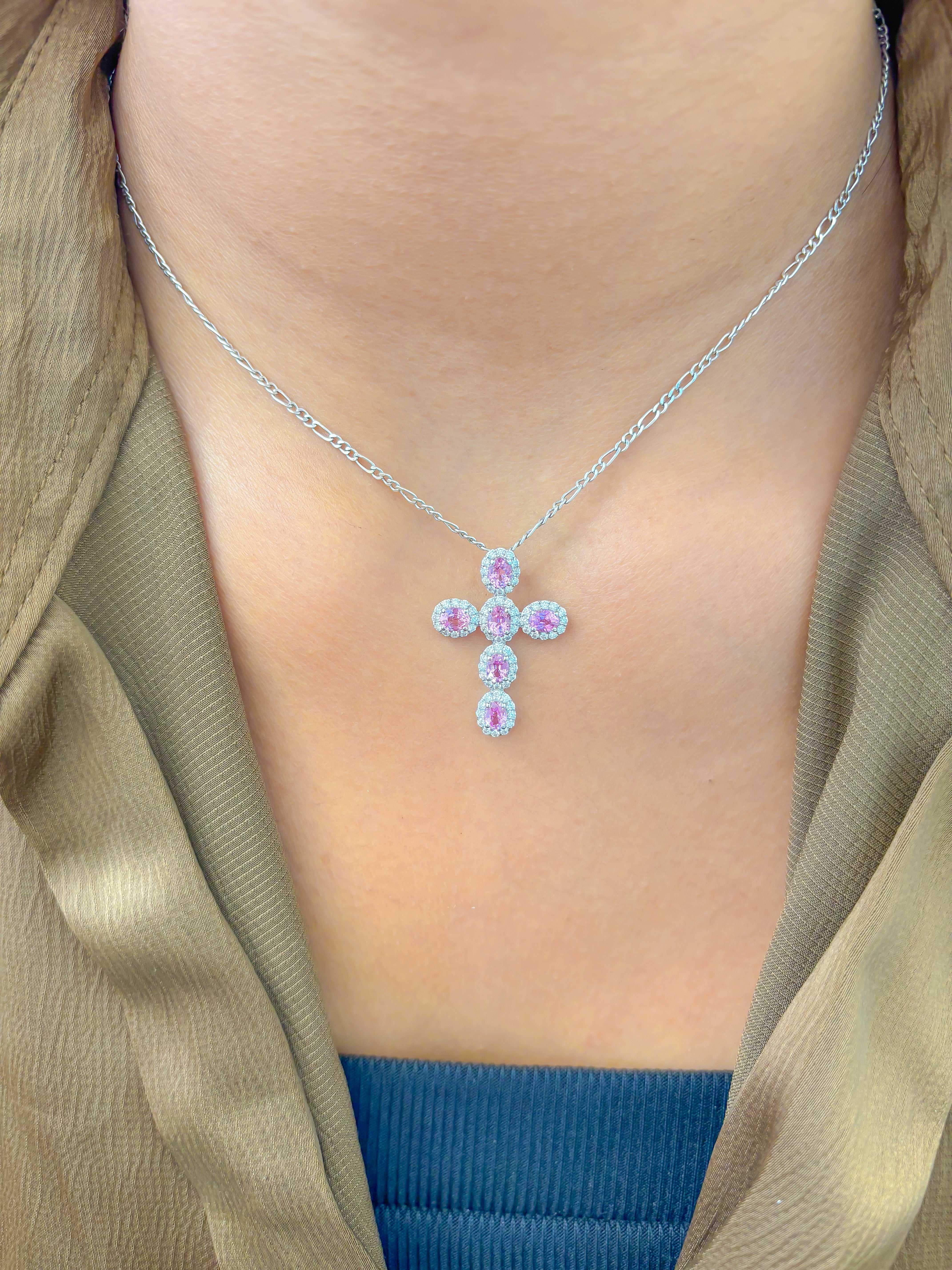 JPPD-720/9050 Pink Sapphire Diamond Pendant | 14K