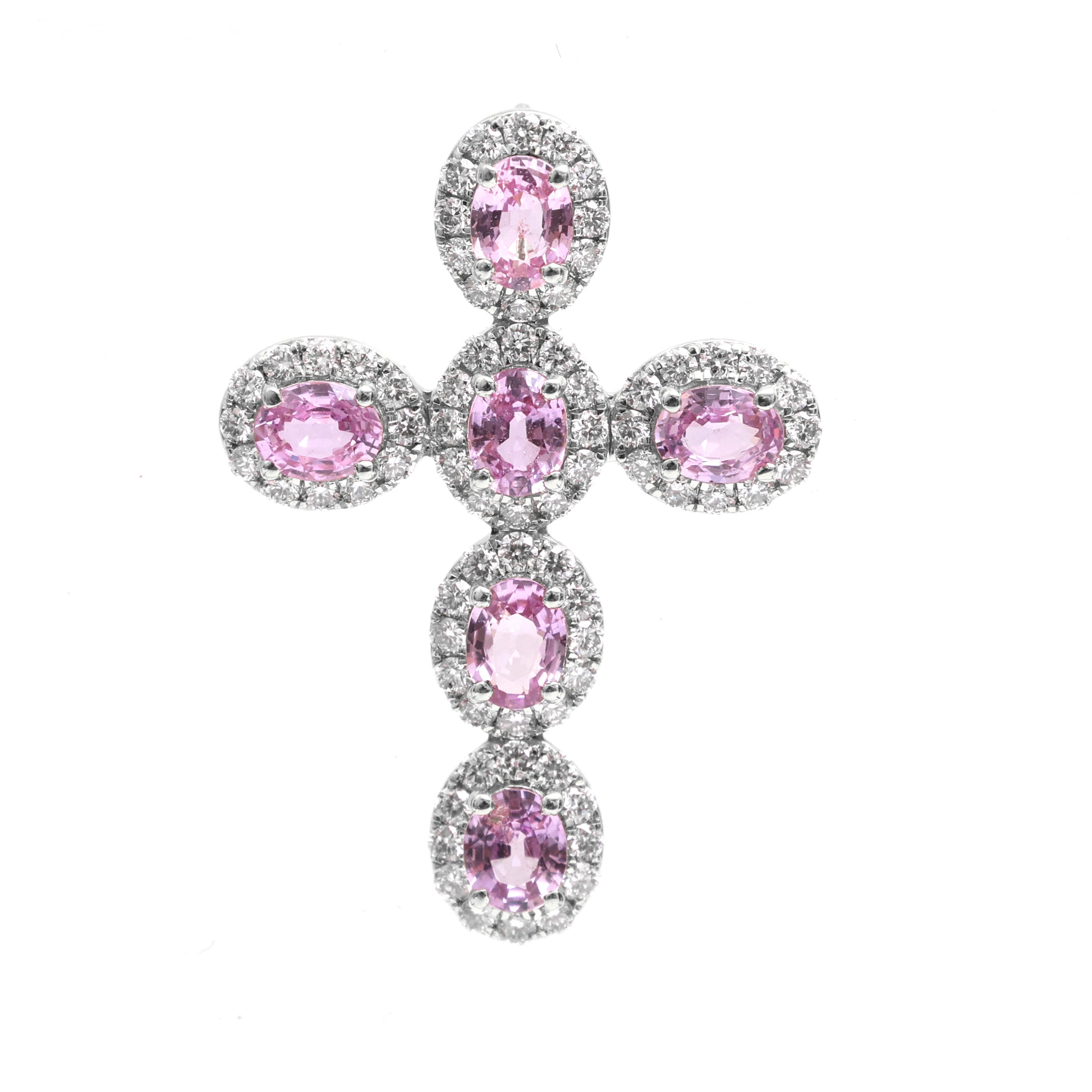 JPPD-720/9050 Pink Sapphire Diamond Pendant | 14K