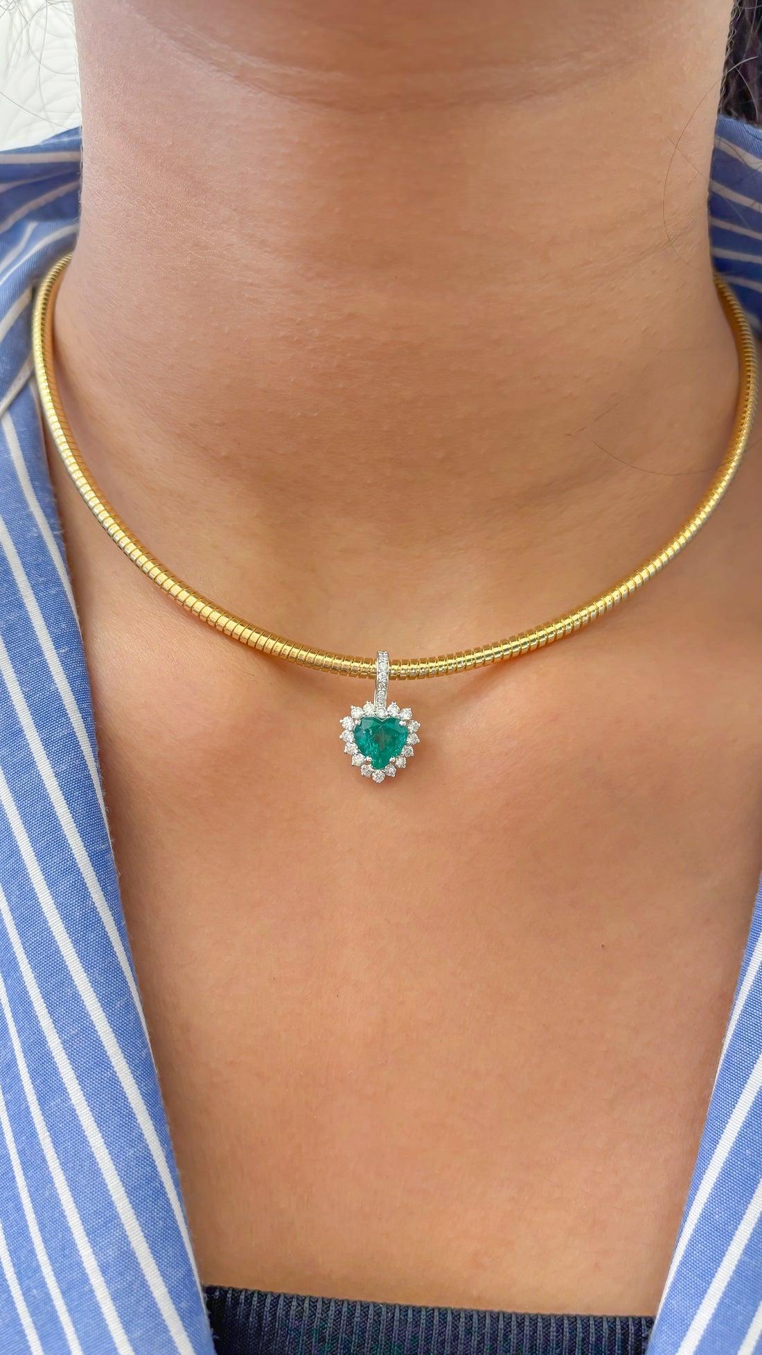 JPPD-726/9061 Emerald Diamond Pendant | 18K