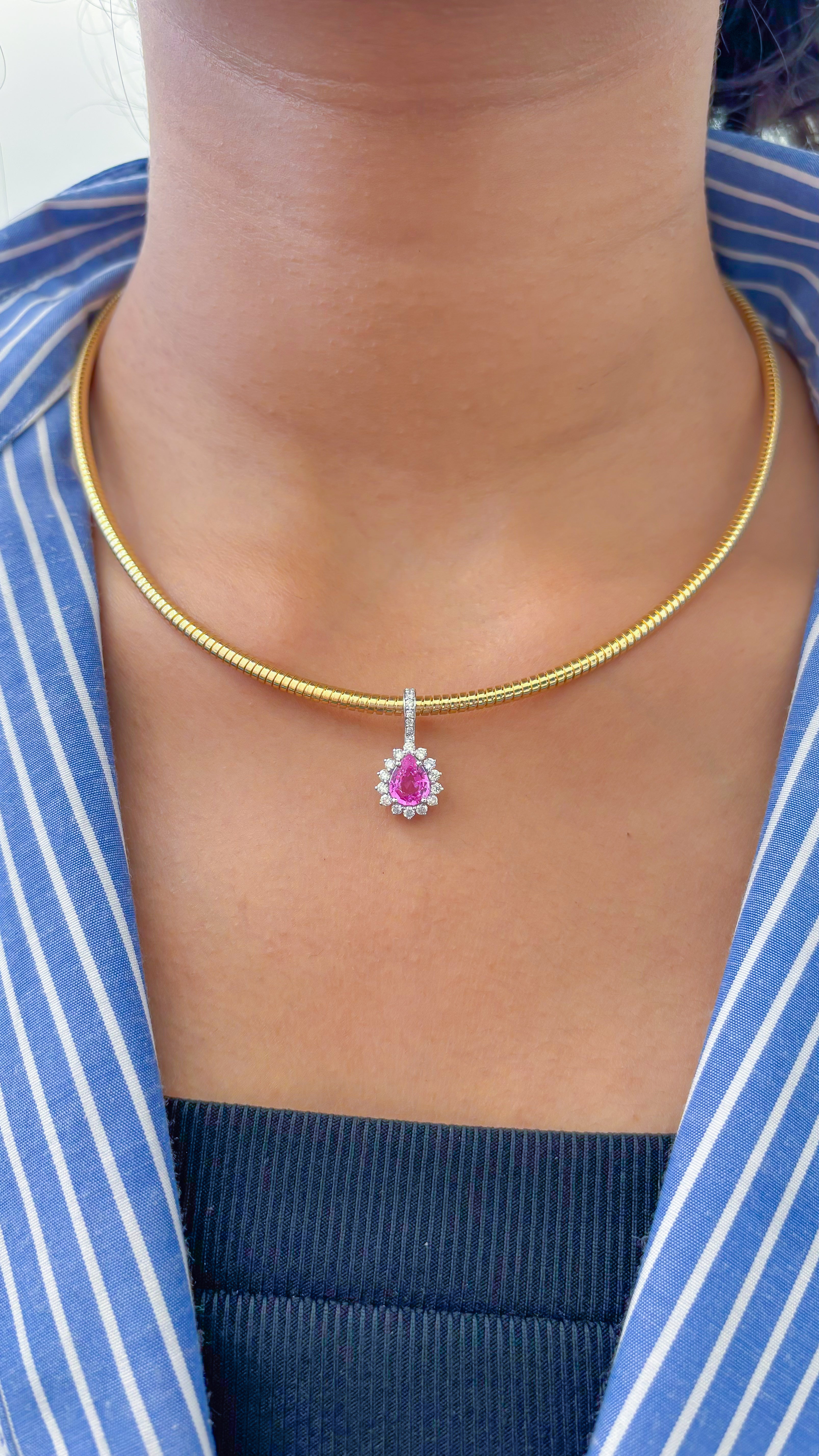 JPPD-729/9064 Pink Sapphire Diamond Pendant | 18K