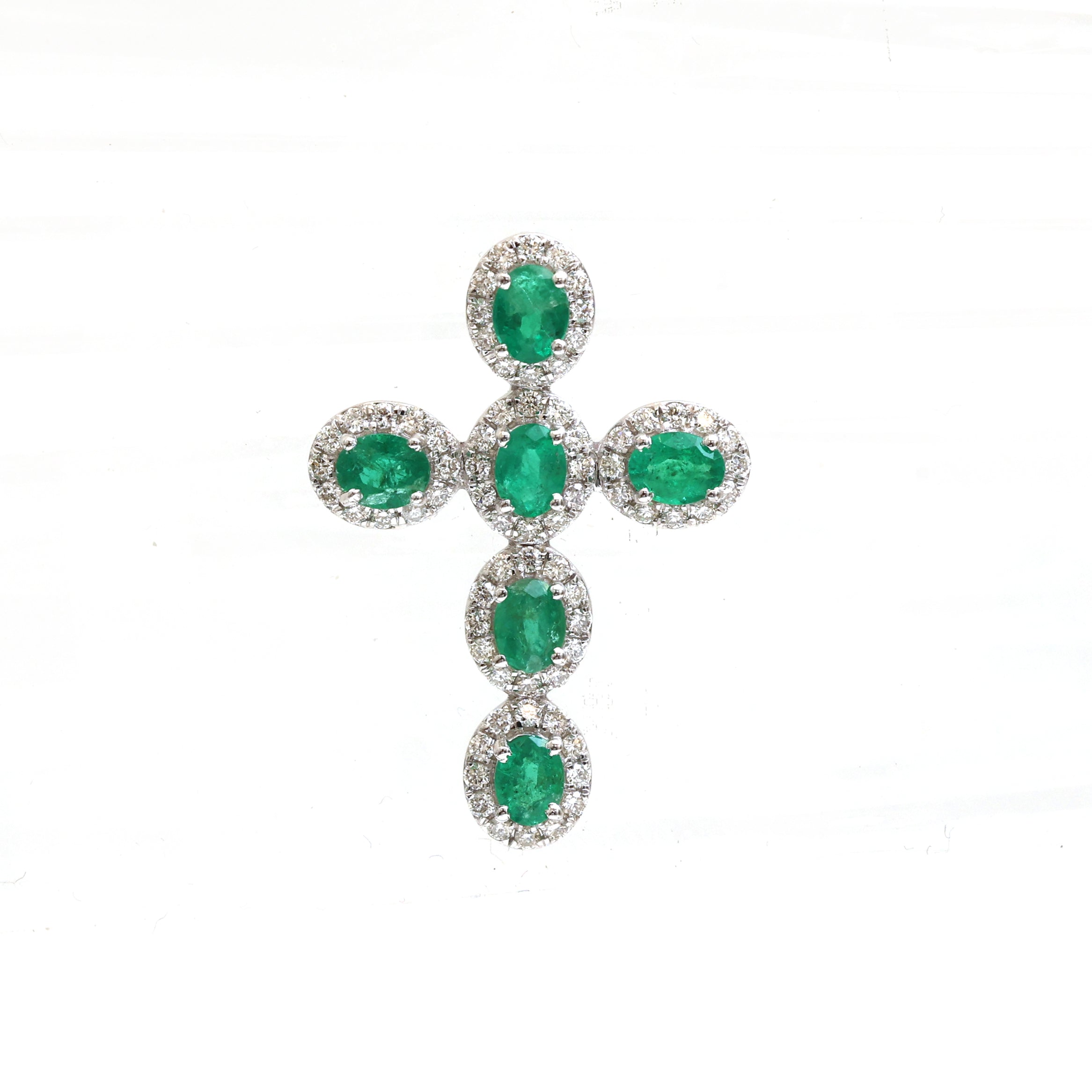 JPPD-731/9066 Emerald Diamond Pendant | 14K
