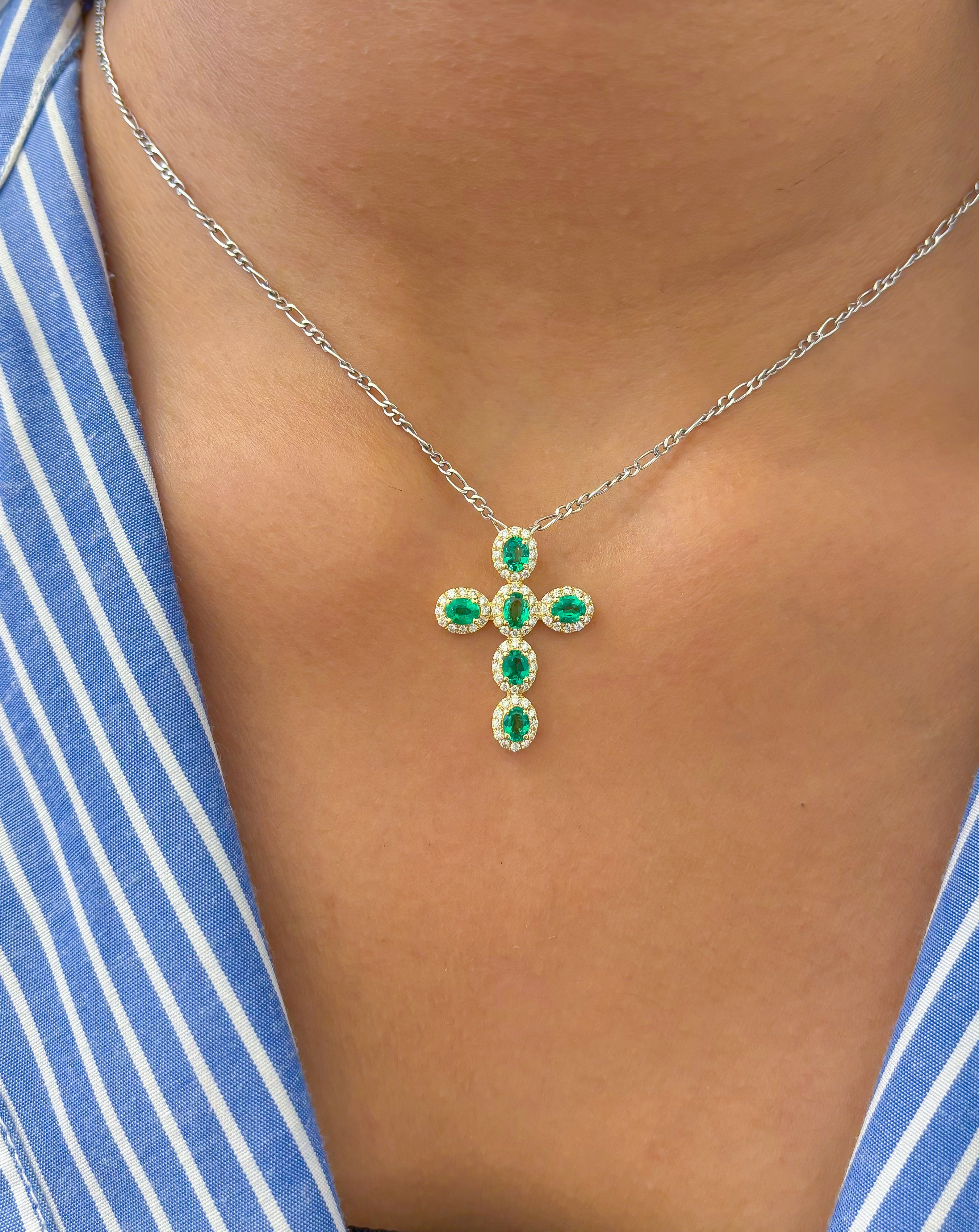 JPPD-732/9067 Emerald Diamond Pendant | 14K
