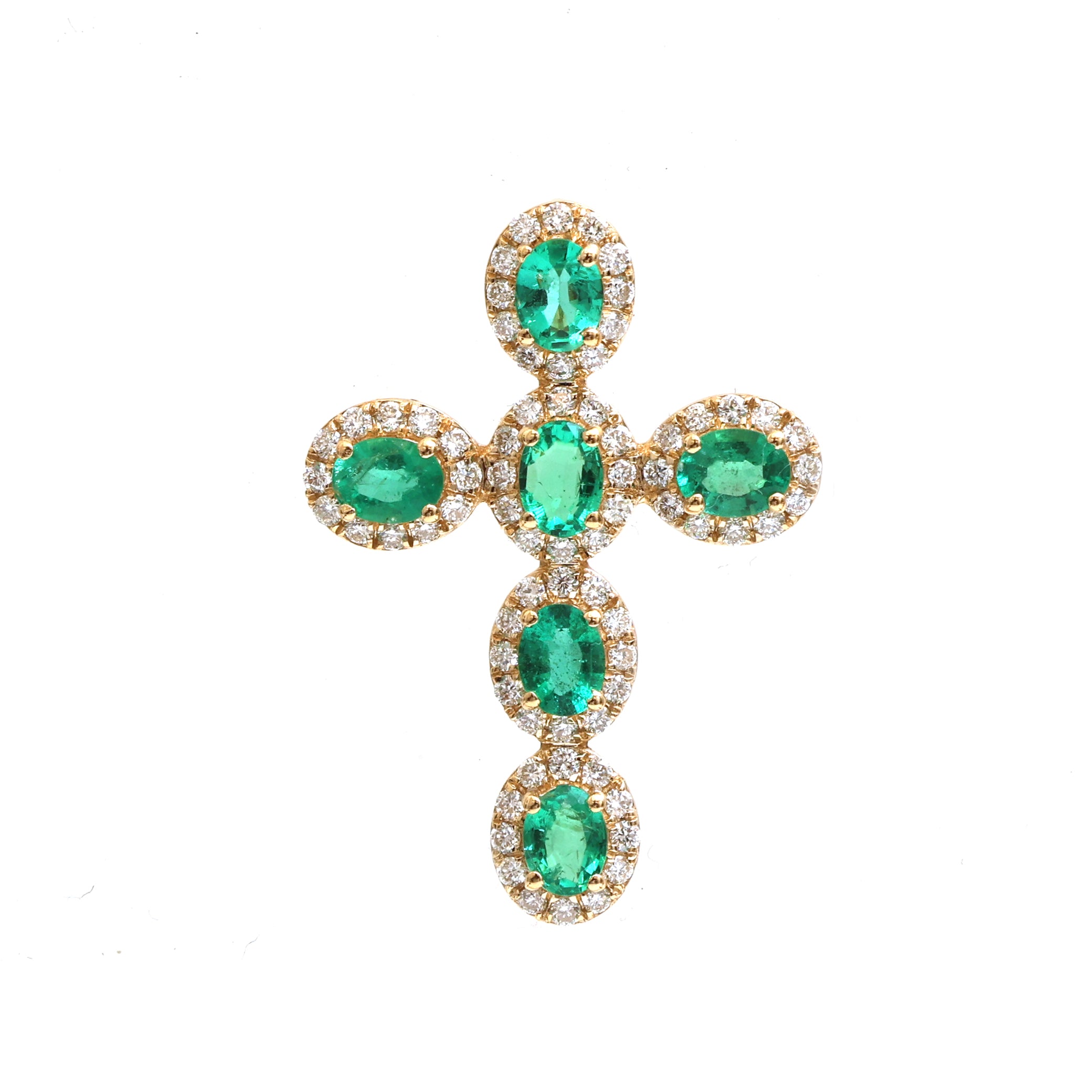 JPPD-732/9067 Emerald Diamond Pendant | 14K