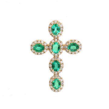 JPPD-732/9067 Emerald Diamond Pendant | 14K