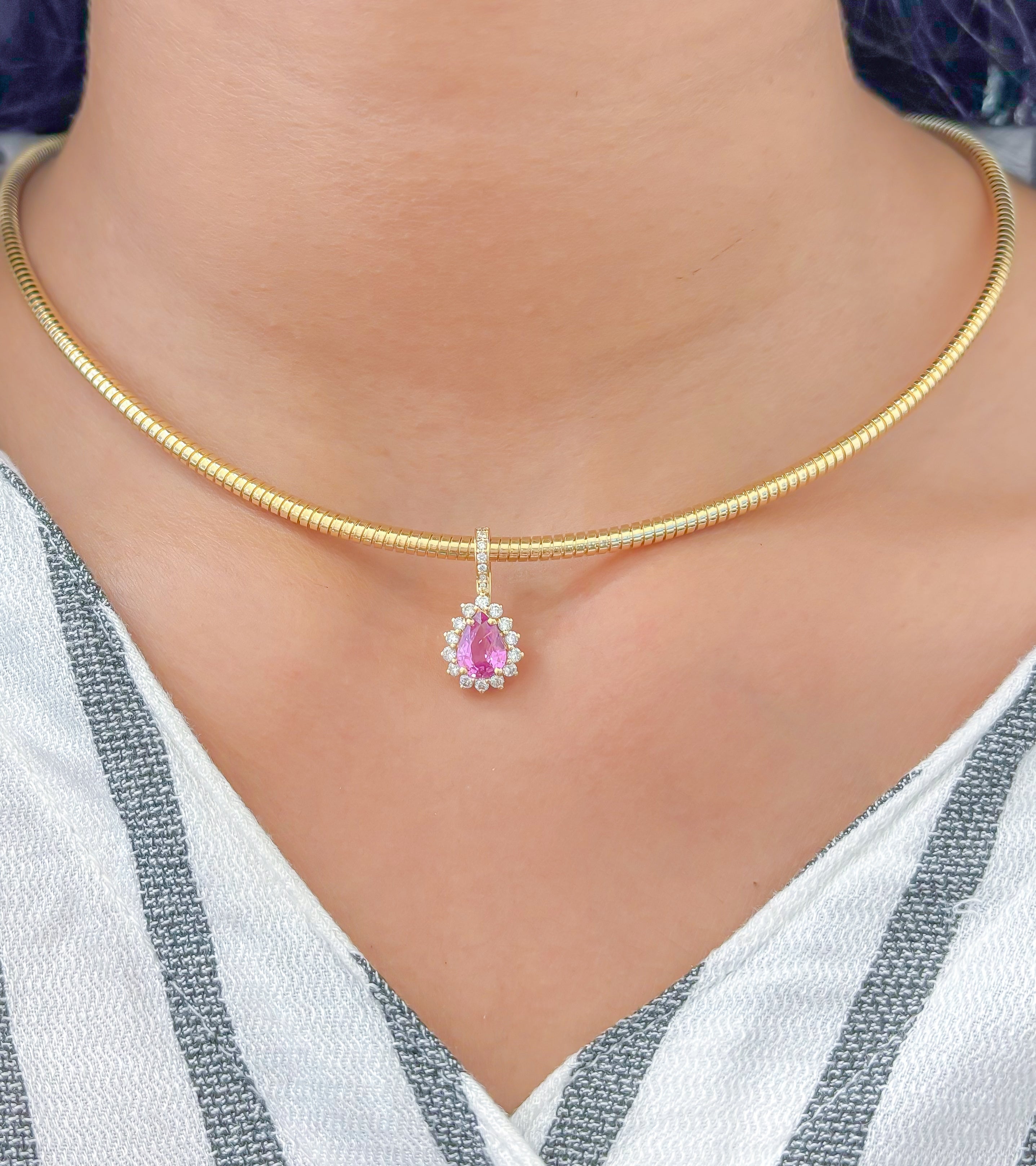 JPPD-736/9106 Pink Sapphire Diamond Pendant | 18K