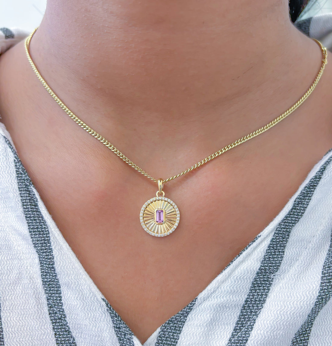 JPPD-740/9110 Pink Sapphire Diamond Pendant | 18K
