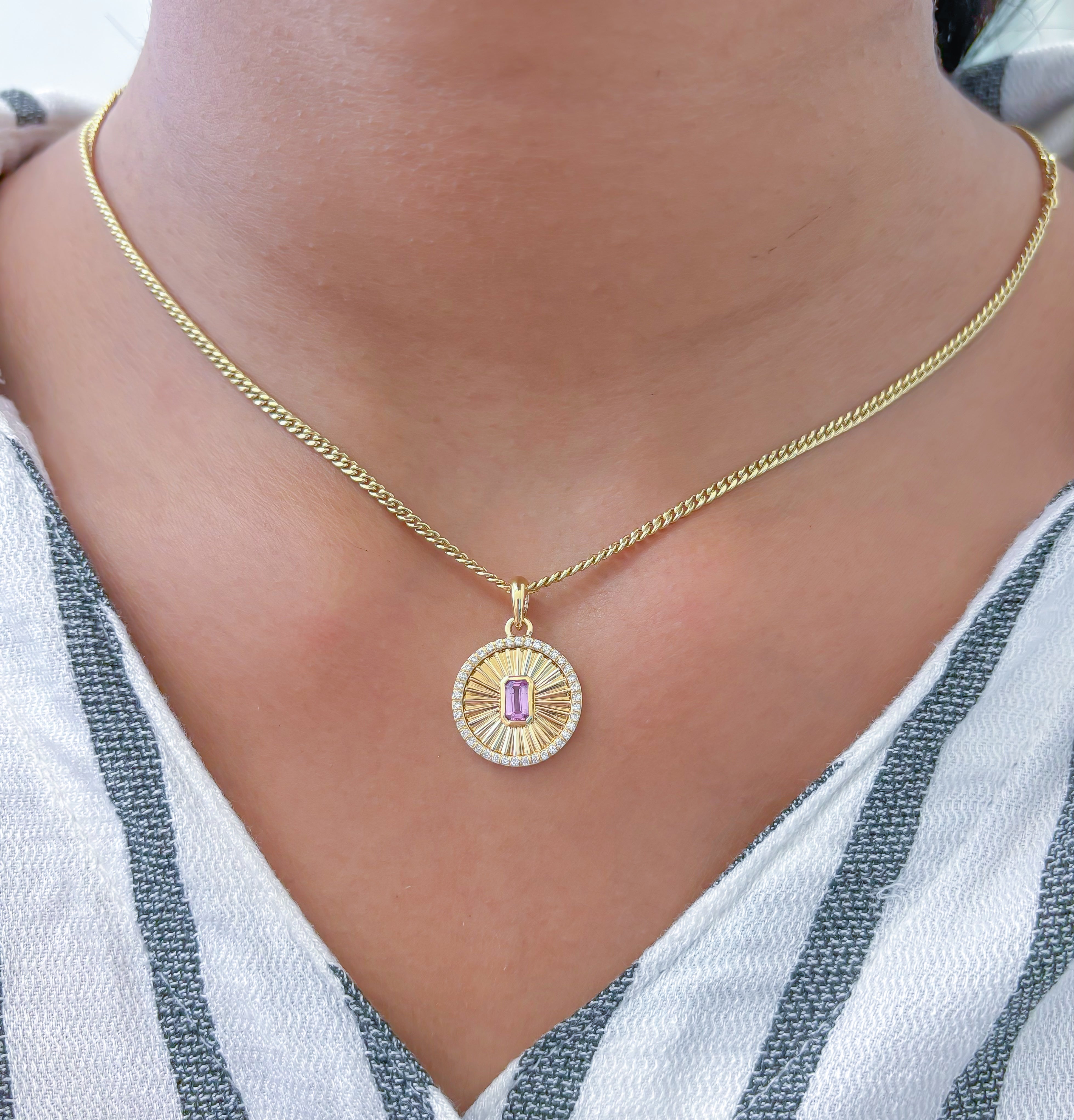 JPPD-740/9110 Pink Sapphire Diamond Pendant | 18K