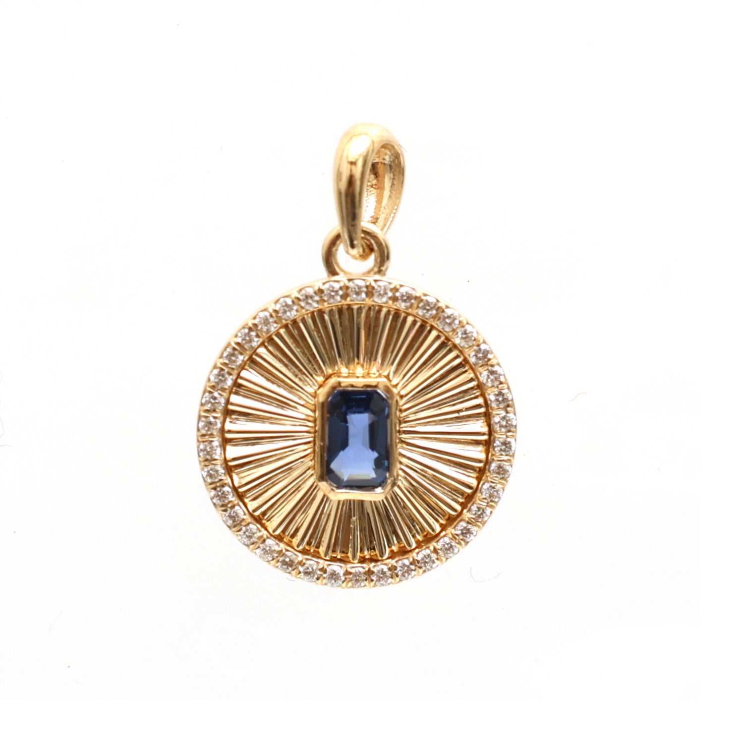 JPPD-742/9112 Blue Sapphire Diamond Pendant | 18K