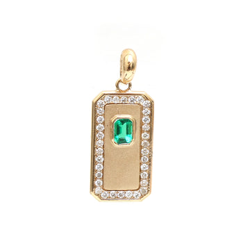 JPPD-744/9114 Emerald Diamond Pendant | 14K
