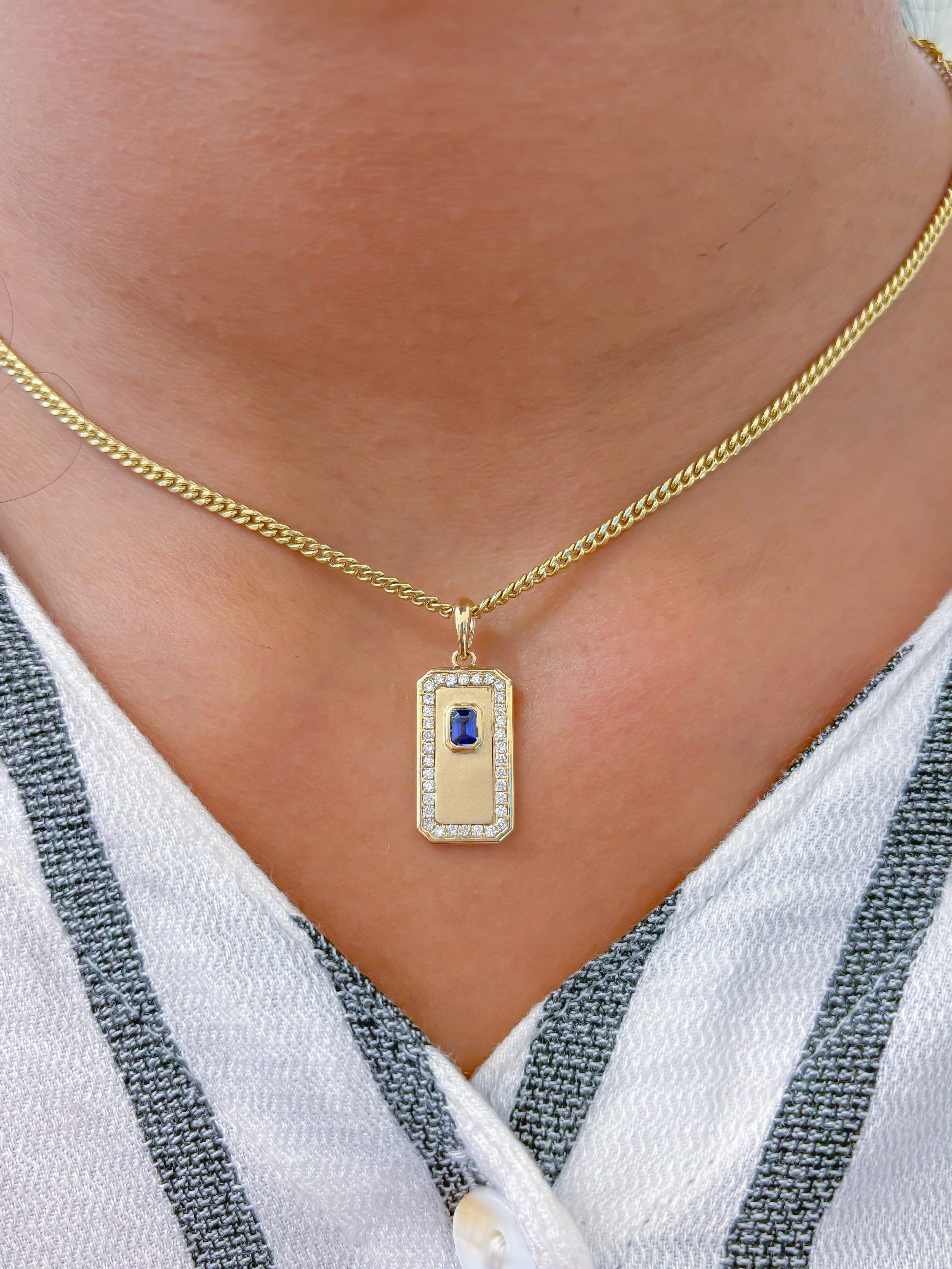 JPPD-746/9116 Blue Sapphire Diamond Pendant | 14K