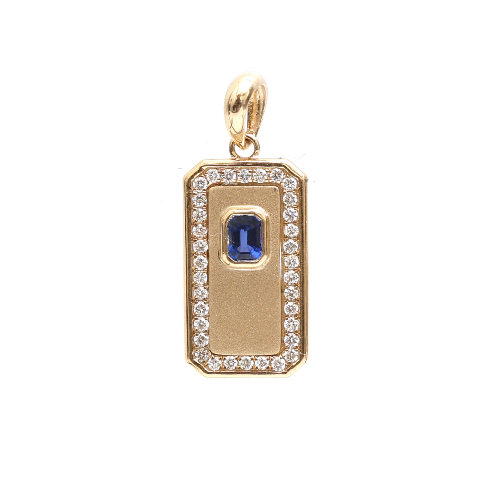 JPPD-746/9116 Blue Sapphire Diamond Pendant | 14K