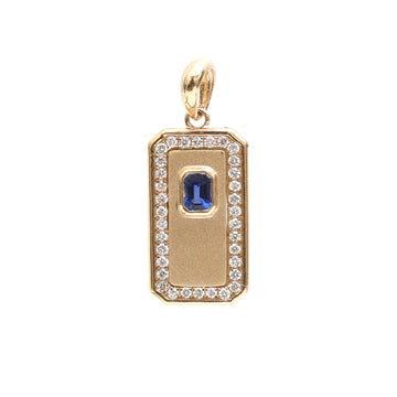 JPPD-746/9116 Blue Sapphire Diamond Pendant | 14K
