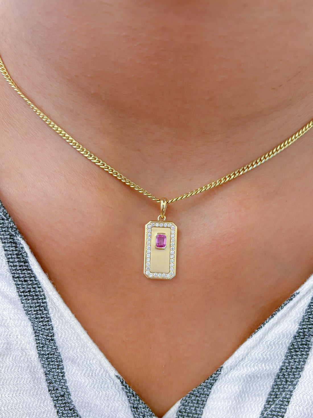 JPPD-747/9117 Pink Sapphire Diamond Pendant | 14K