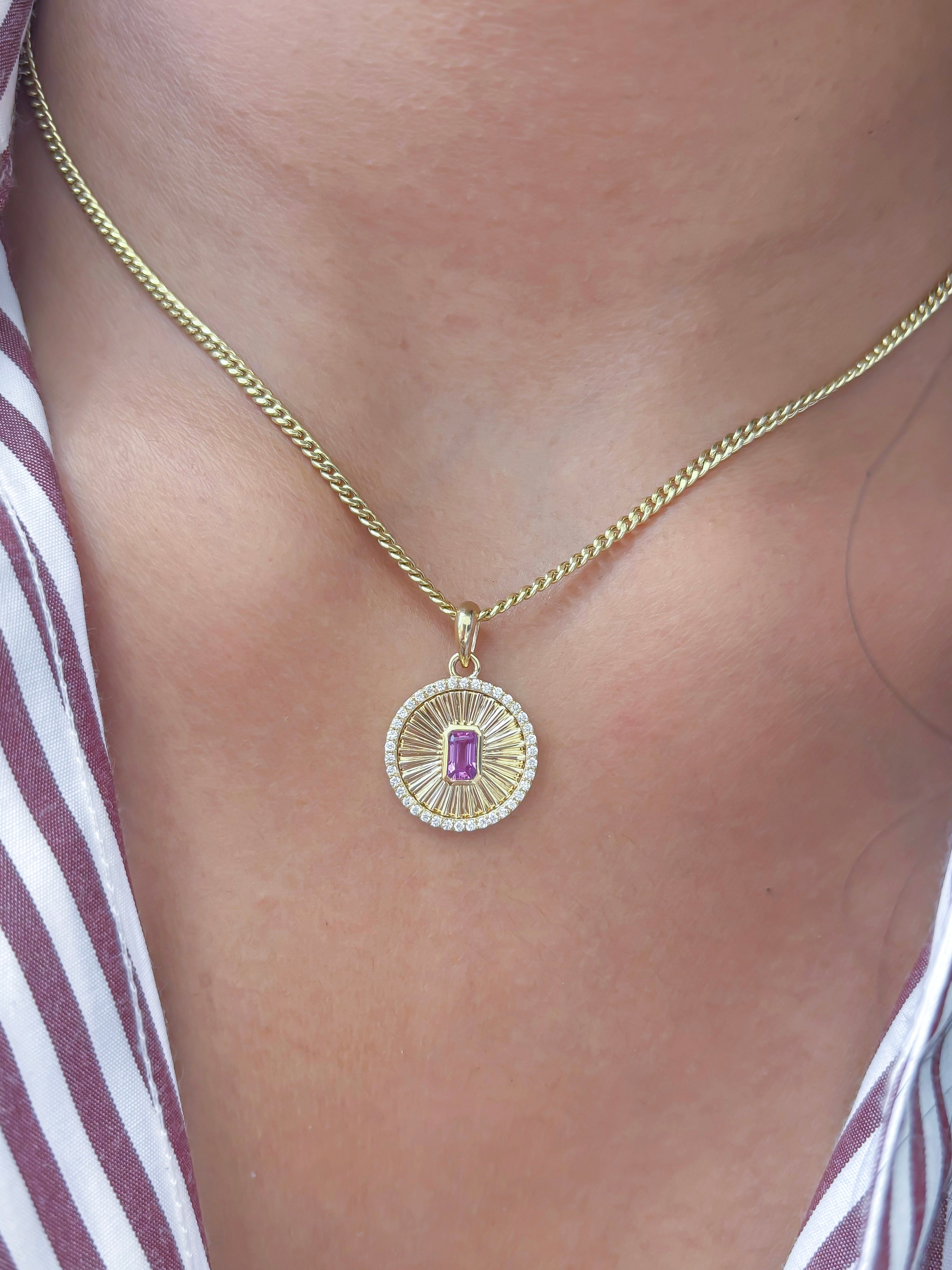 JPPD-753/9143 Pink Sapphire Diamond Pendant | 14K