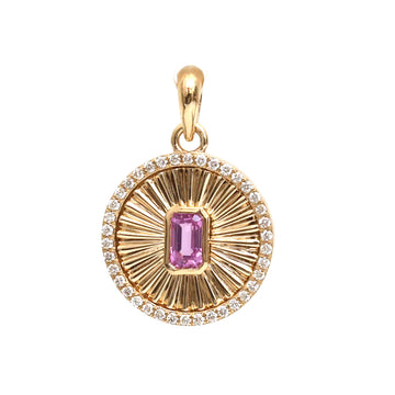 JPPD-753/9143 Pink Sapphire Diamond Pendant | 14K