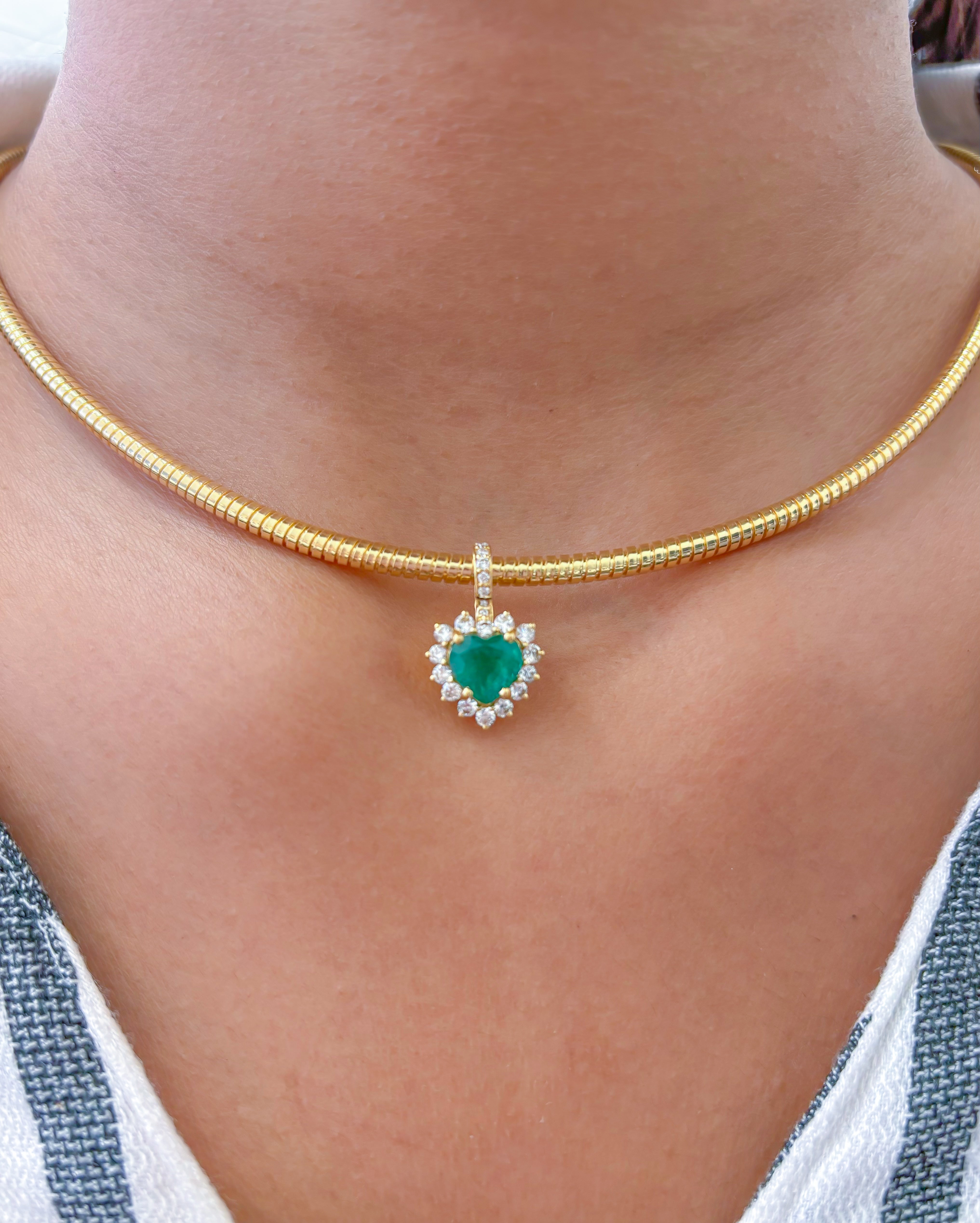 JPPD-763/9188 Emerald Diamond Pendant | 18K