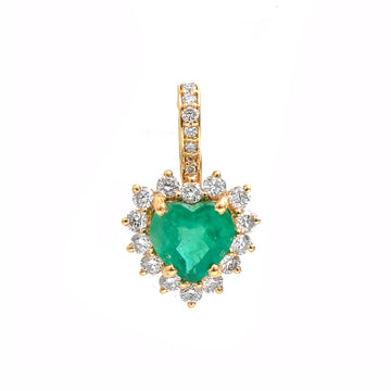 JPPD-765/9190 Emerald Diamond Pendant | 18K