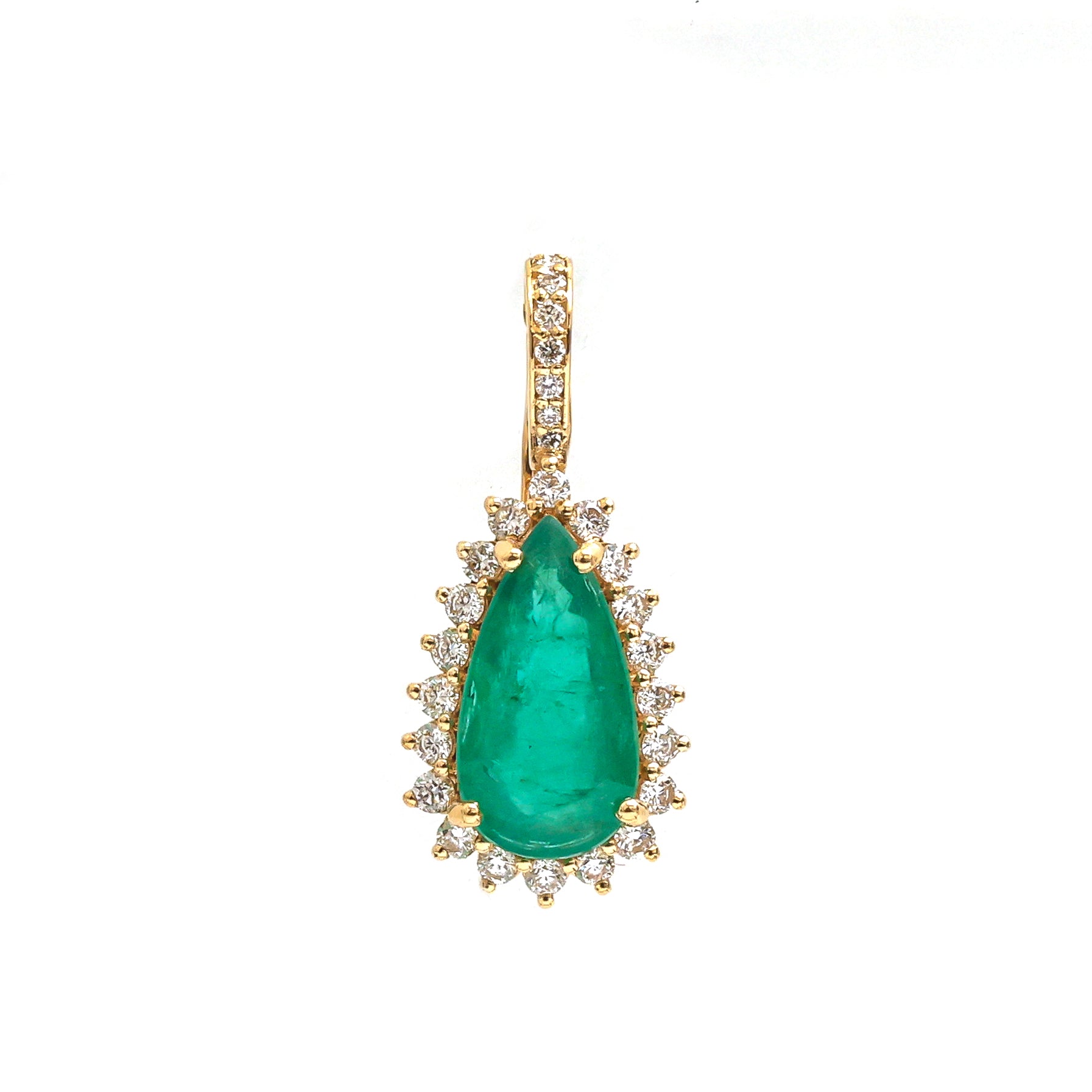 JPPD-766/9191 Emerald Diamond Pendant | 18K