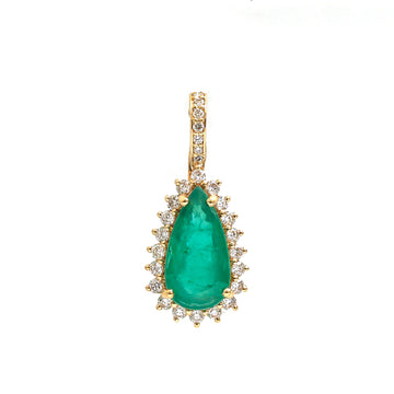 JPPD-766/9191 Emerald Diamond Pendant | 18K