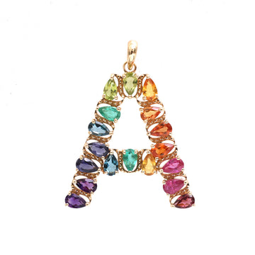 JPPD-767/9192 Rainbow Gemstone Pendant | 14K