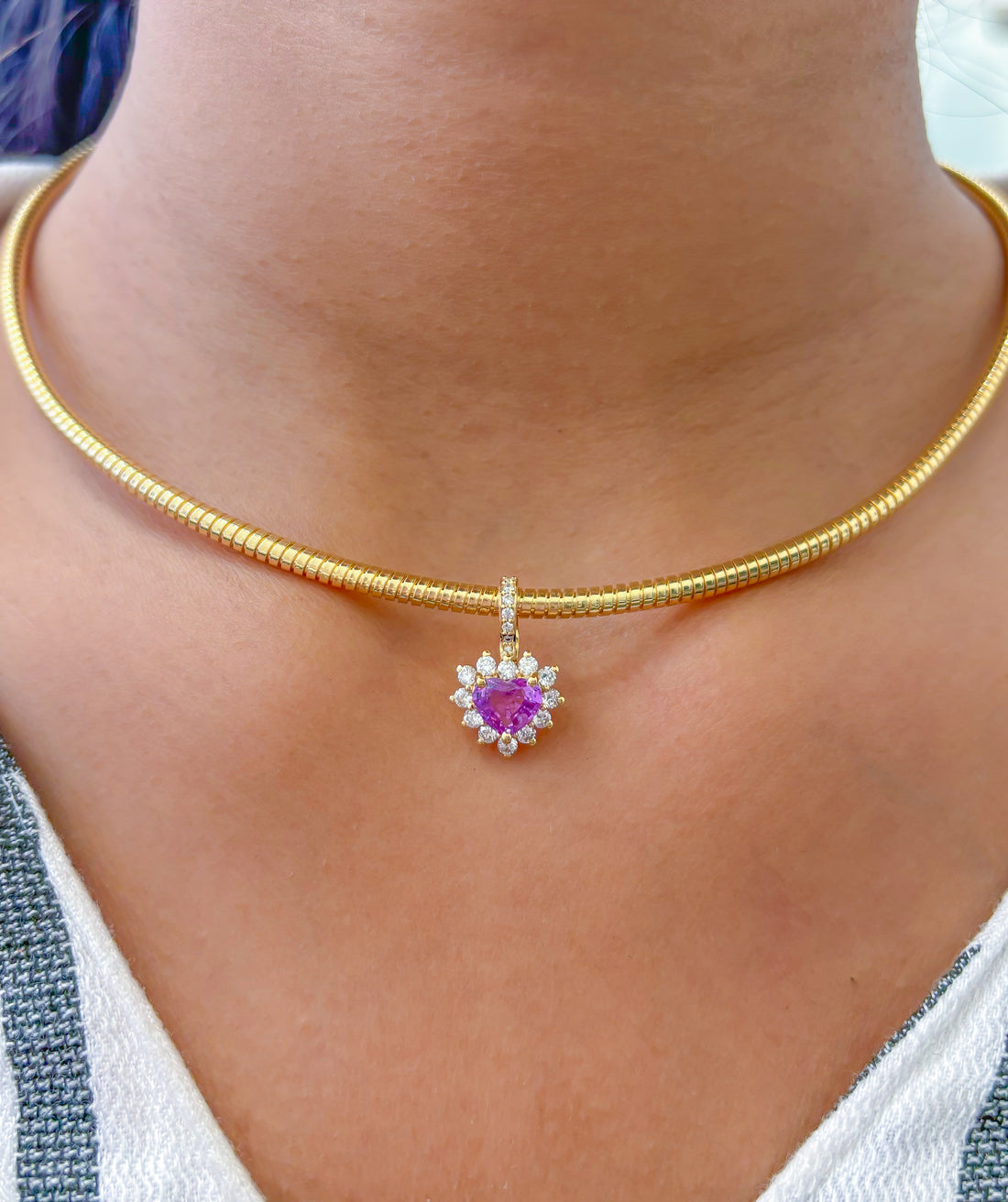 JPPD-770/9195 Pink Sapphire Diamond Pendant | 18K