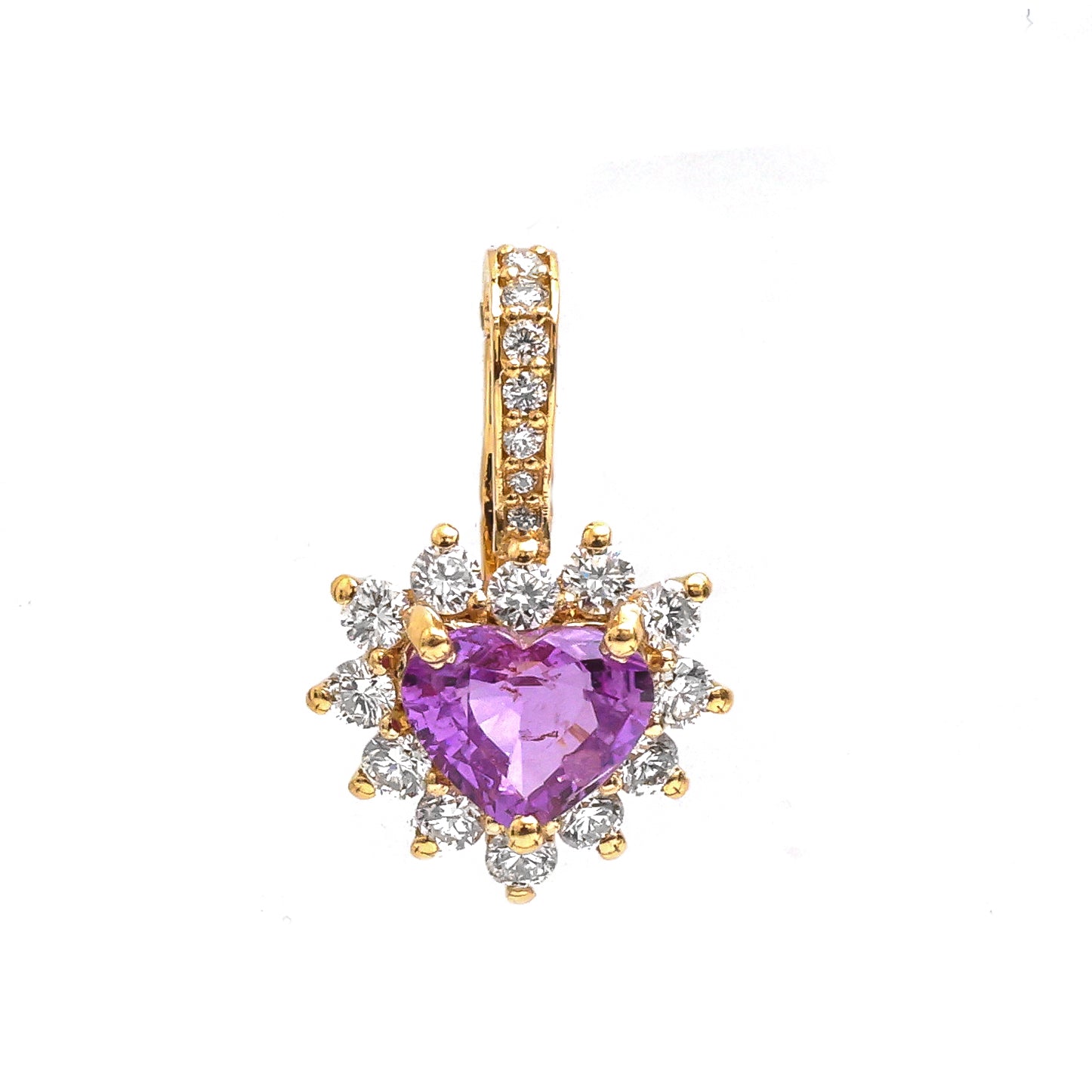 JPPD-770/9195 Pink Sapphire Diamond Pendant | 18K