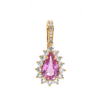 JPPD-774/9199 Pink Sapphire Diamond Pendant | 18K