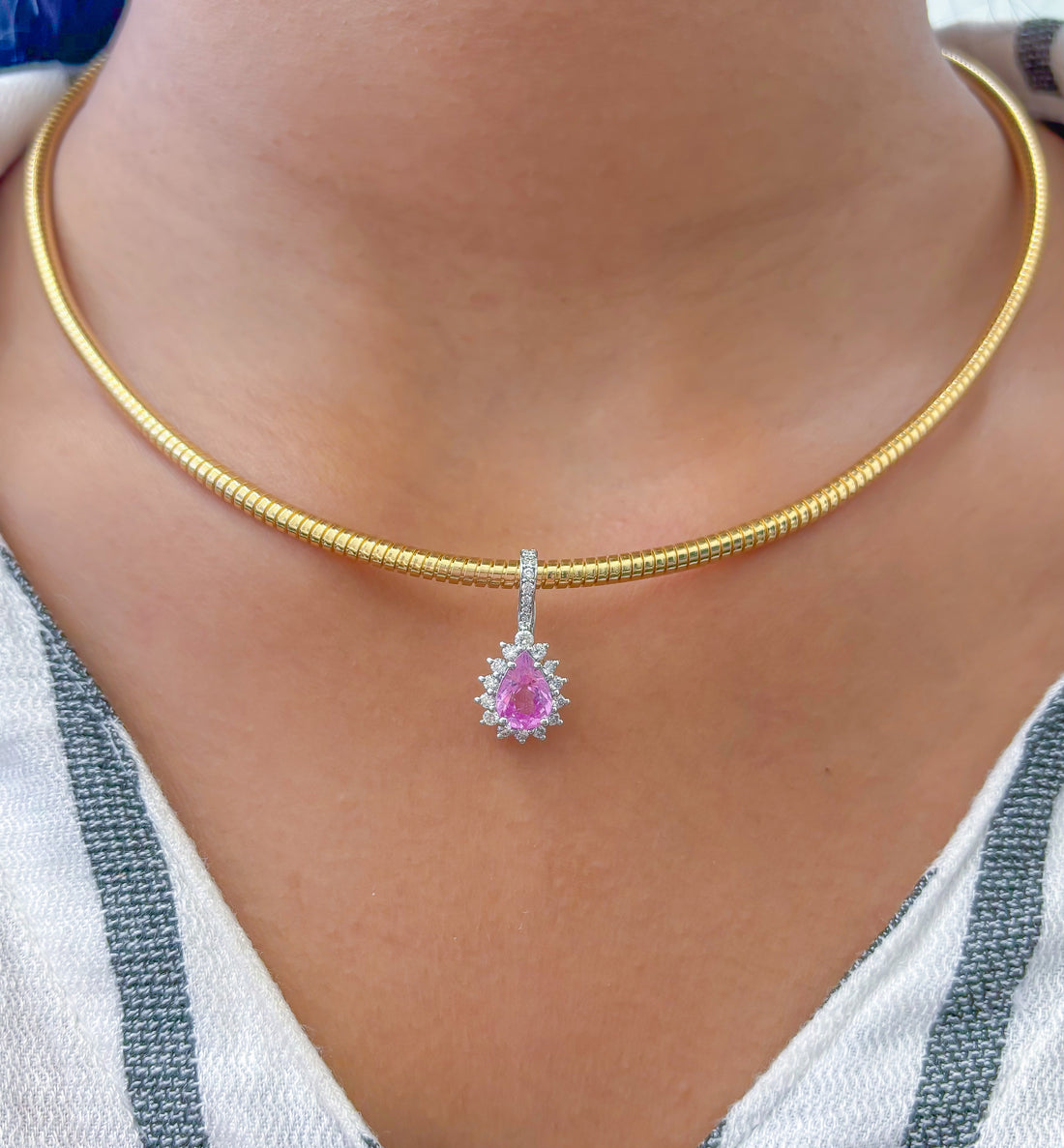 JPPD-775/9200 Pink Sapphire Diamond Pendant | 18K