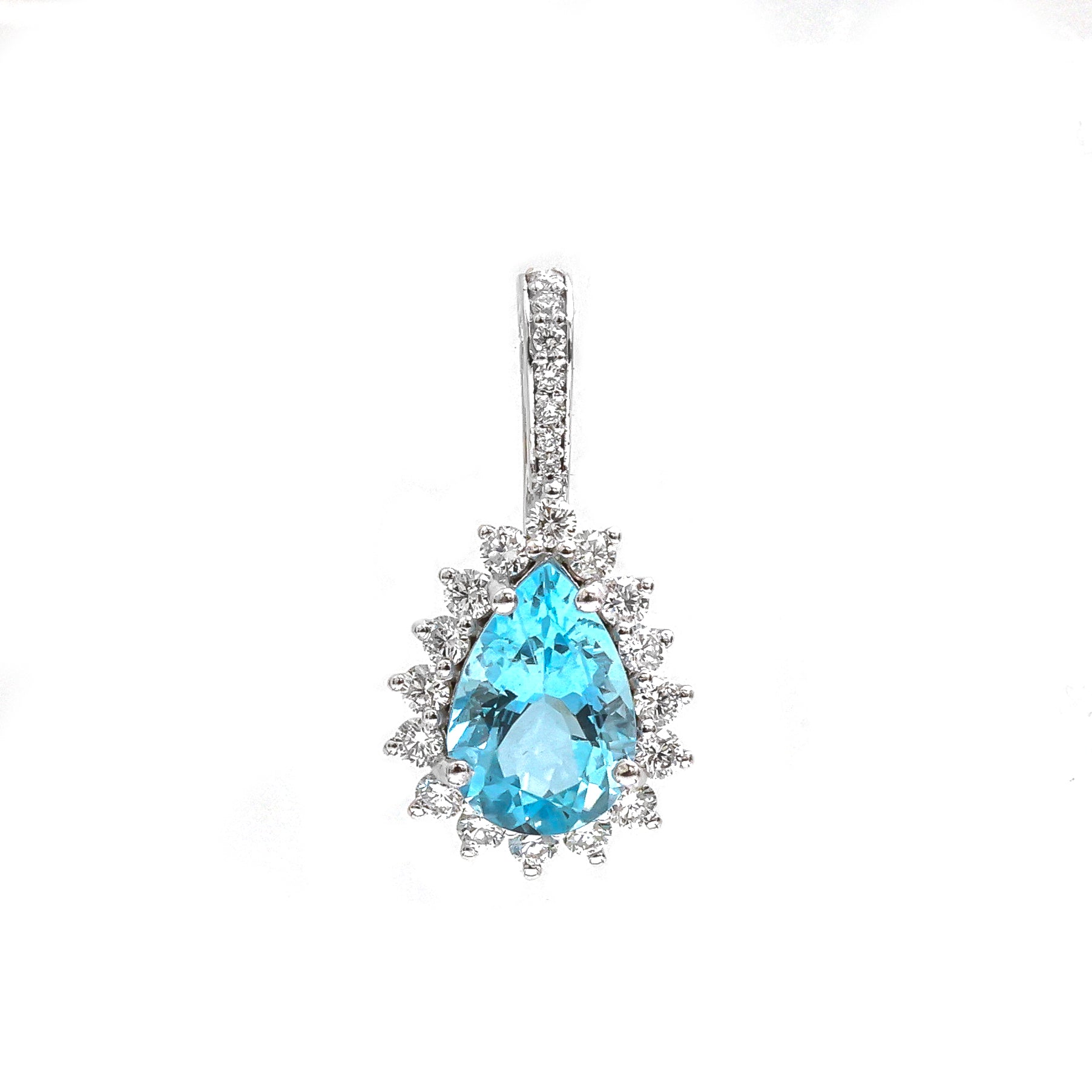 JPPD-781/9206 Aquamarine Diamond Pendant | 14K