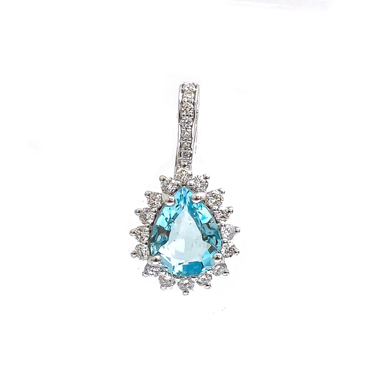 JPPD-783/9208 Aquamarine Diamond Pendant | 14K