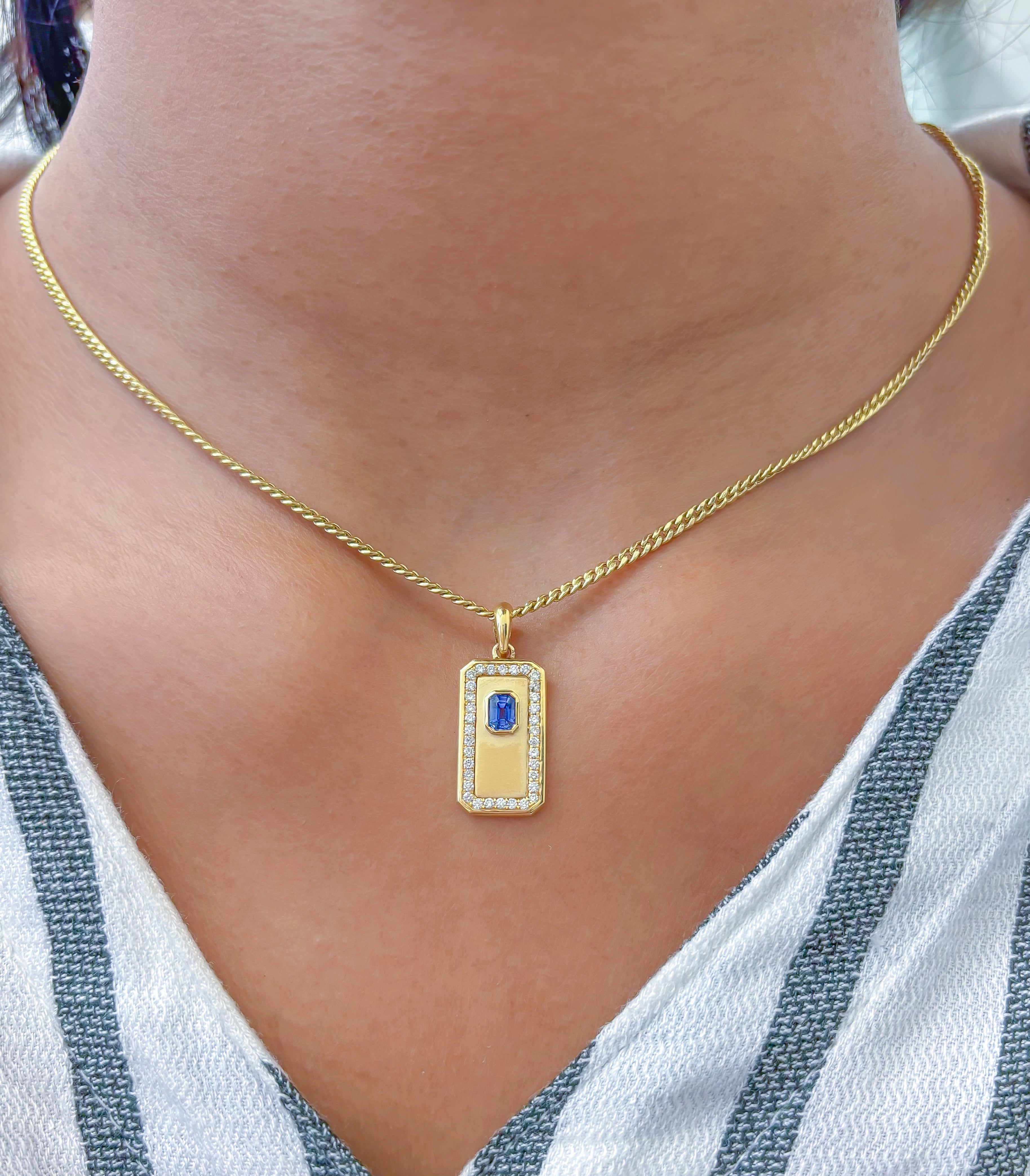 JPPD-797/9226 Blue Sapphire Diamond Pendant | 18K