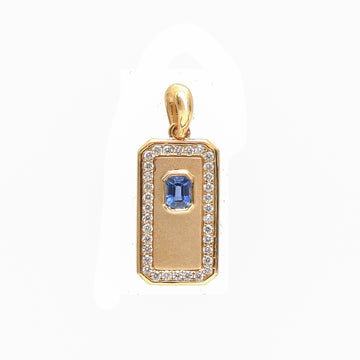 JPPD-797/9226 Blue Sapphire Diamond Pendant | 18K