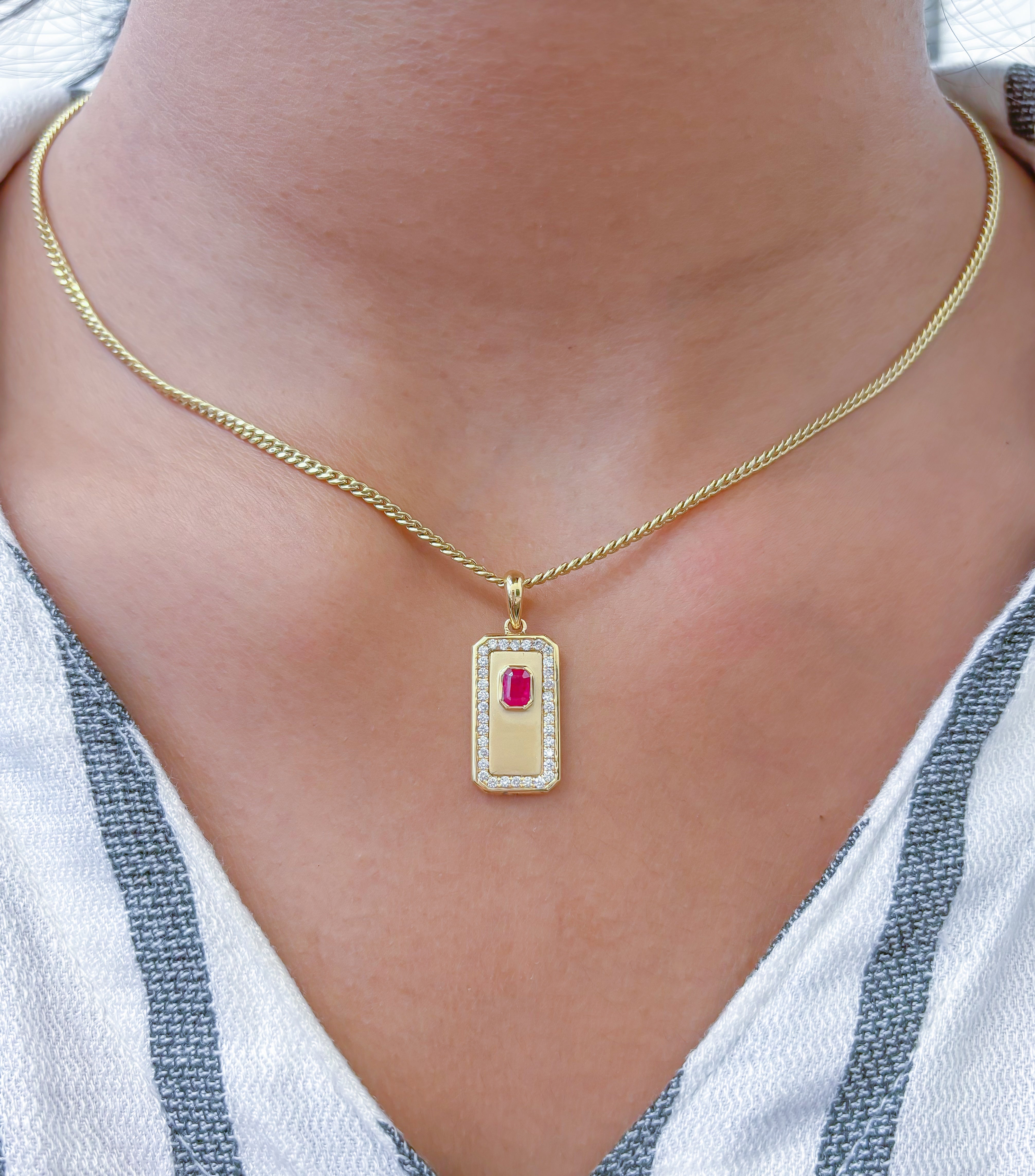 JPPD-798/9227 Ruby Diamond Pendant | 18K