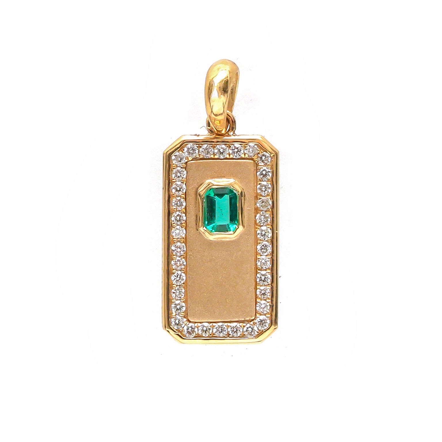 JPPD-800/9229 Emerald Diamond Pendant | 18K