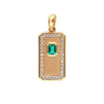 JPPD-800/9229 Emerald Diamond Pendant | 18K
