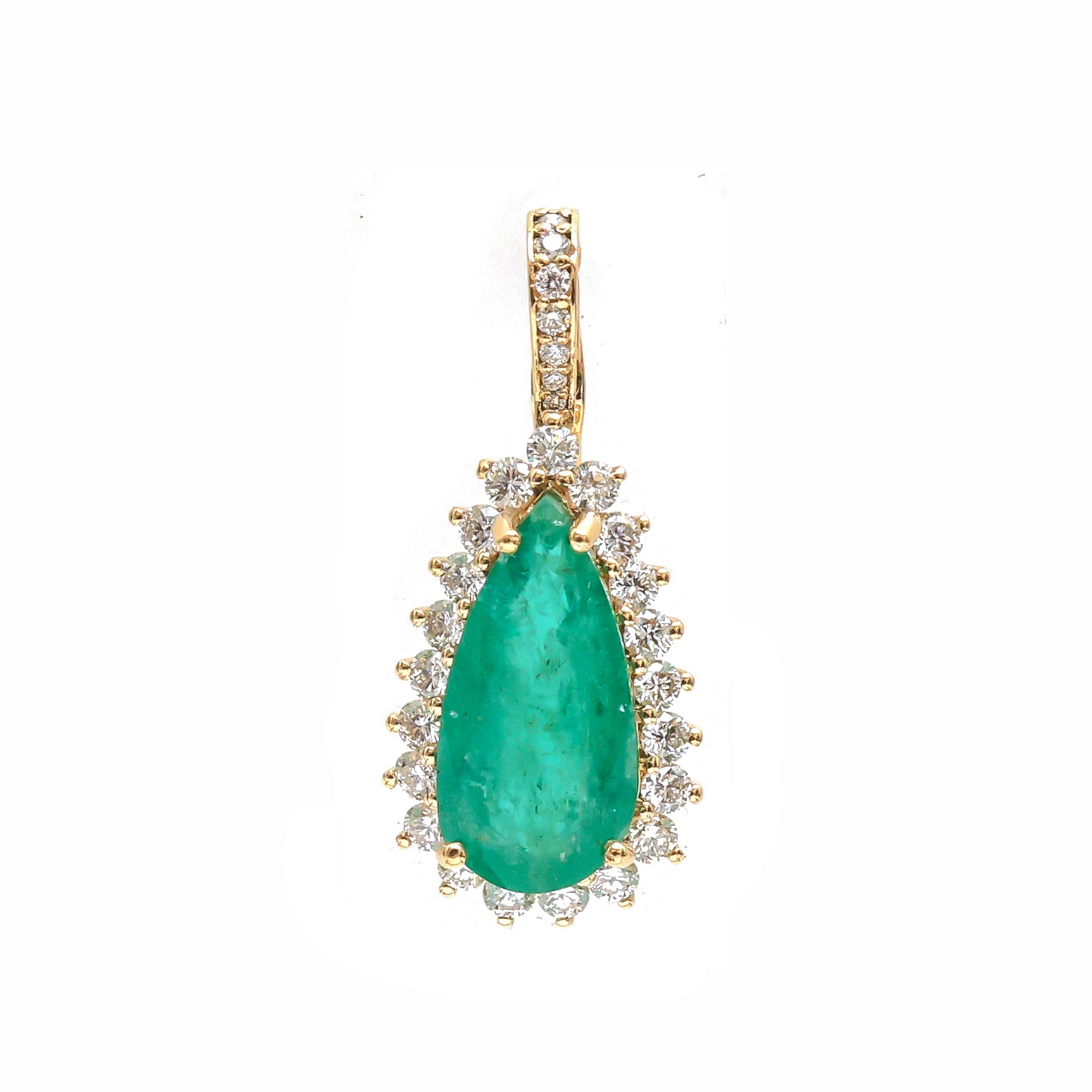 JPPD-802/9231 Emerald Diamond Pendant | 18K