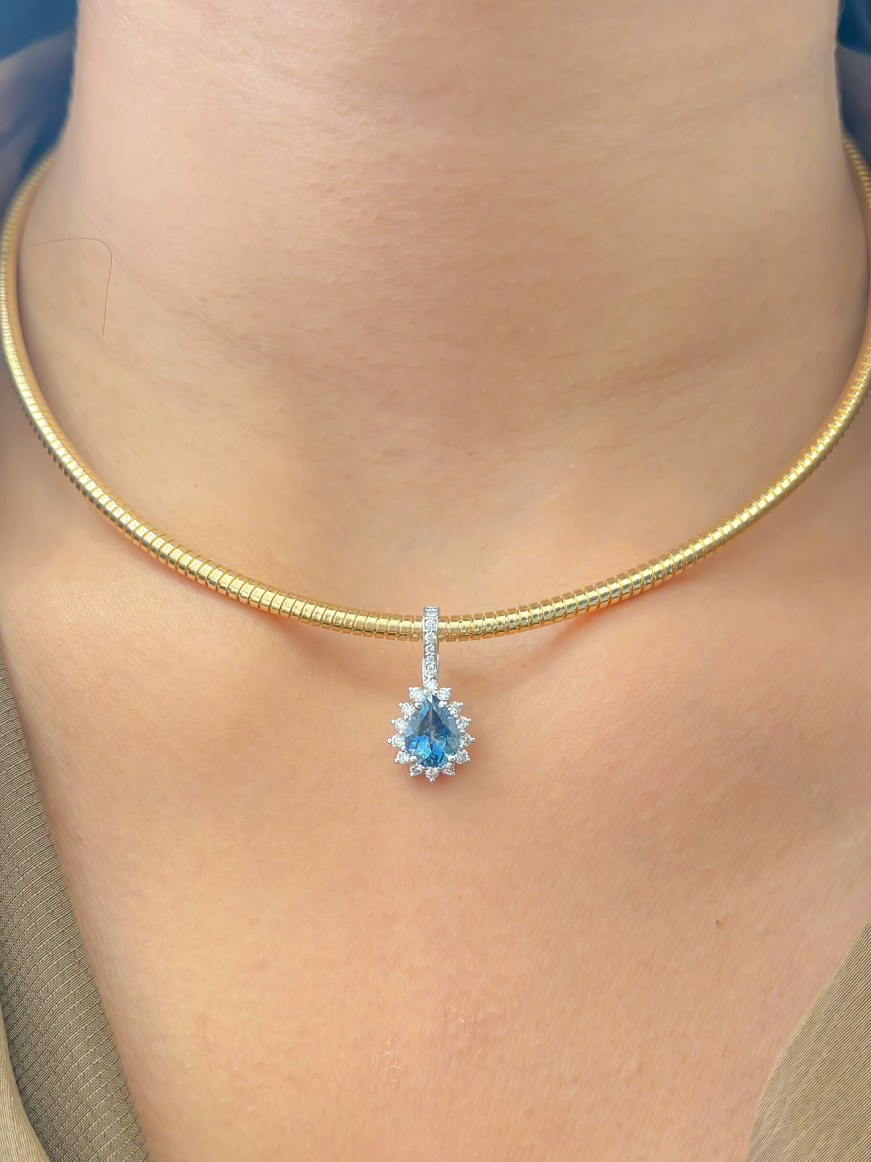 JPPD-805/9286 Aquamarine Diamond Pendant | 18K