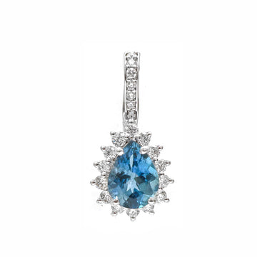 JPPD-805/9286 Aquamarine Diamond Pendant | 18K