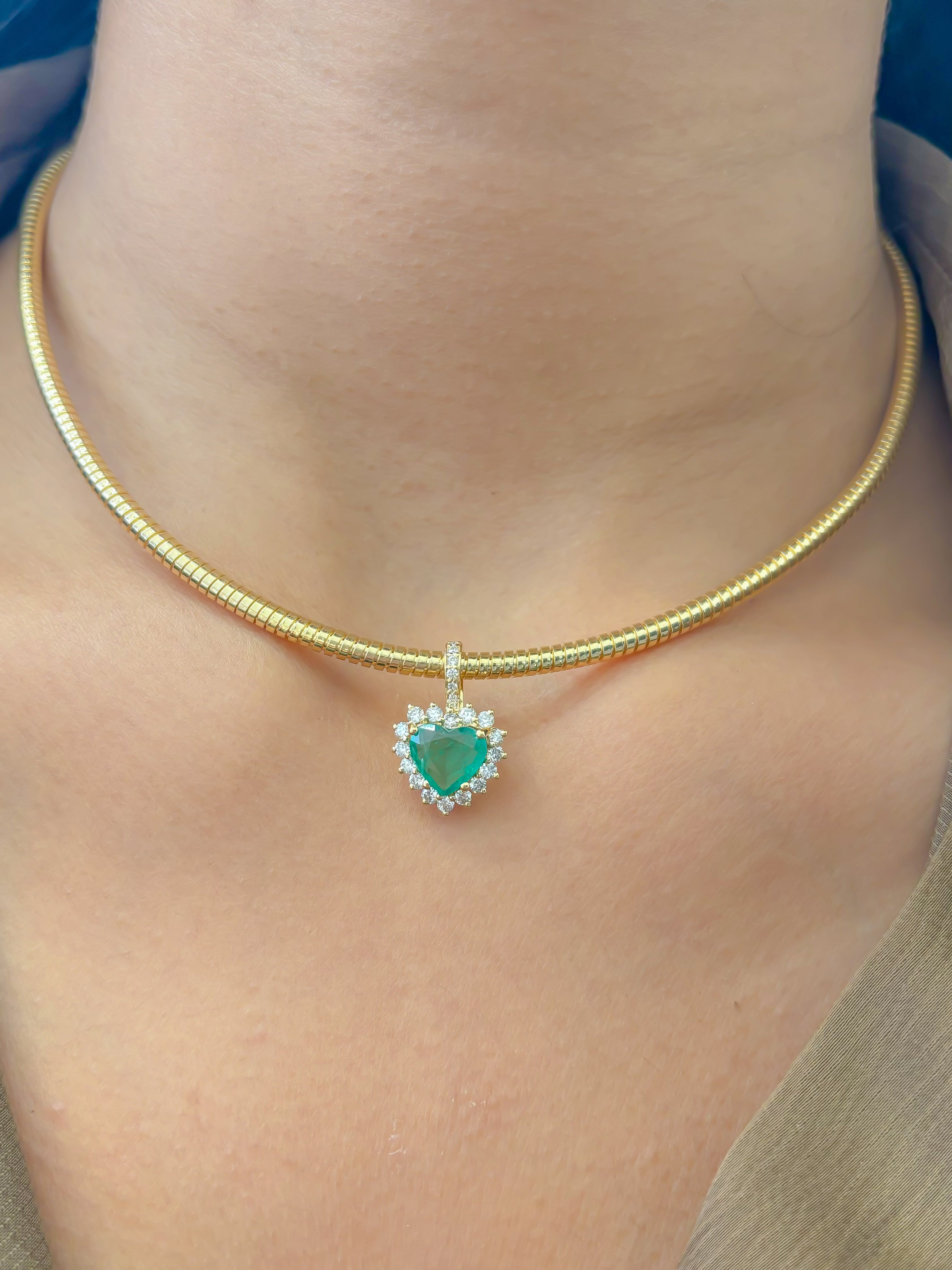 JPPD-808/9289 Emerald Diamond Pendant | 18K