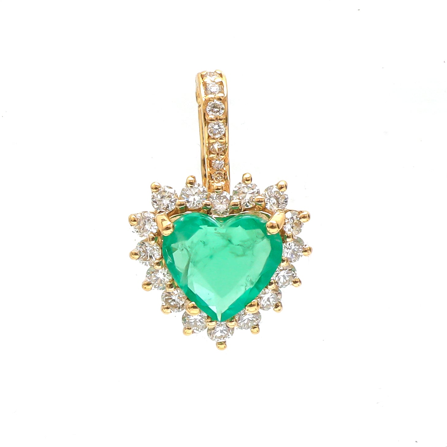 JPPD-808/9289 Emerald Diamond Pendant | 18K