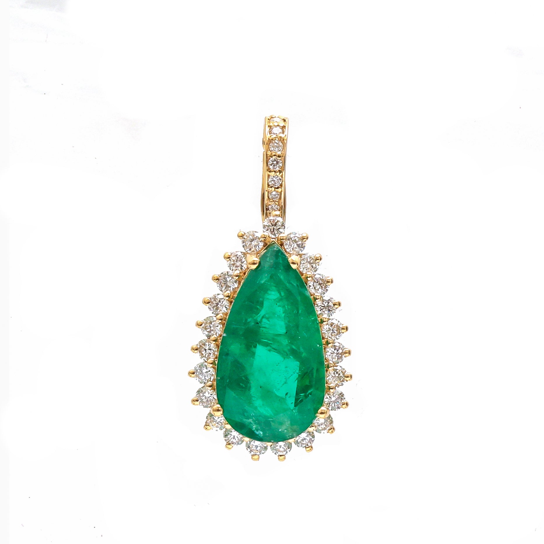 JPPD-809/9290 Emerald Diamond Pendant | 18K