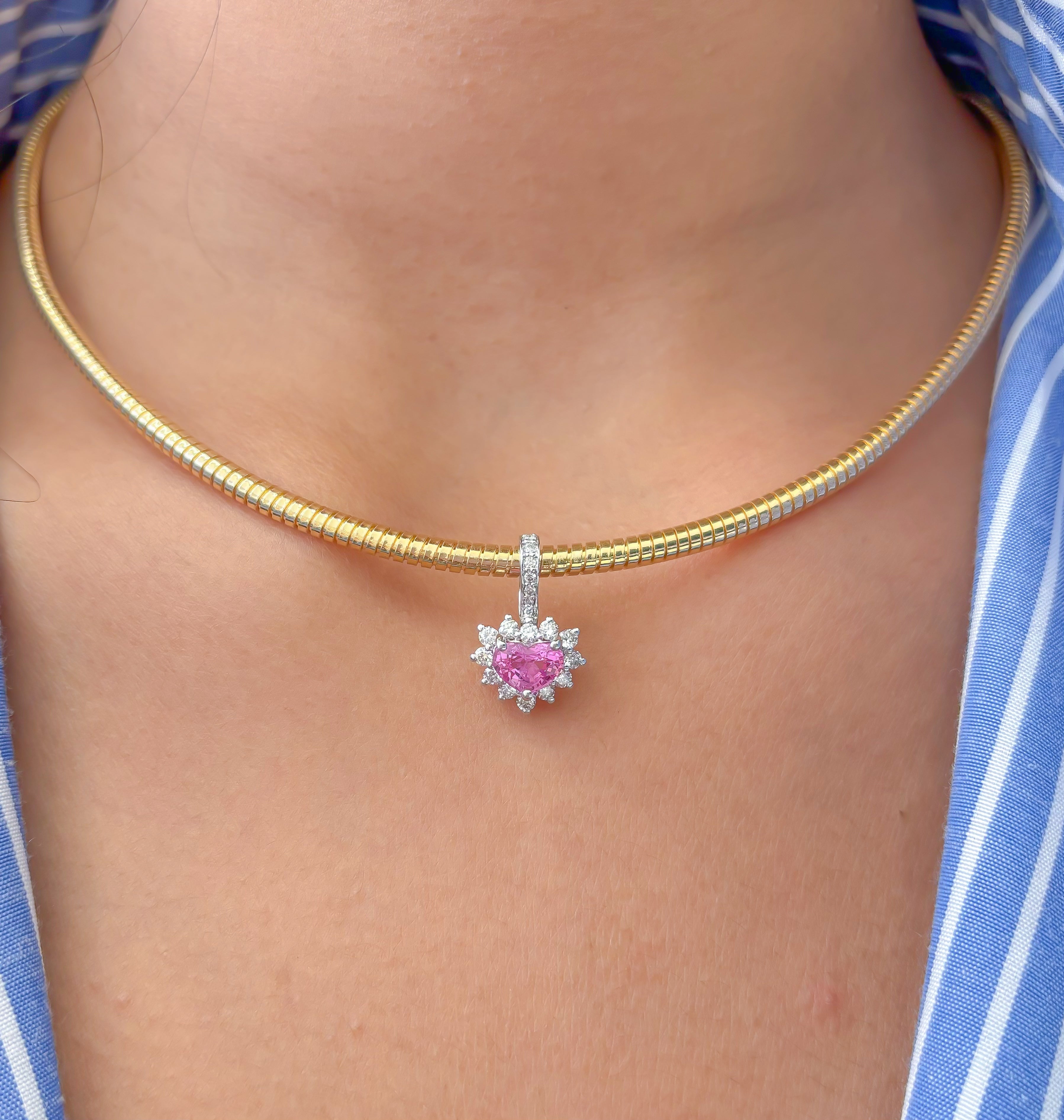 JPPD-820/9366 Pink Sapphire Diamond Pendant | 18K